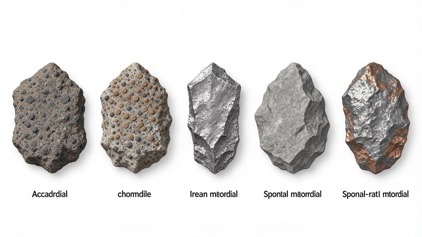 Meteorites annotated picture vocabulary with labeled objects