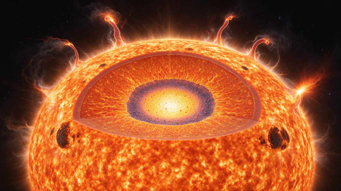 Sun structure annotated picture vocabulary with labeled objects
