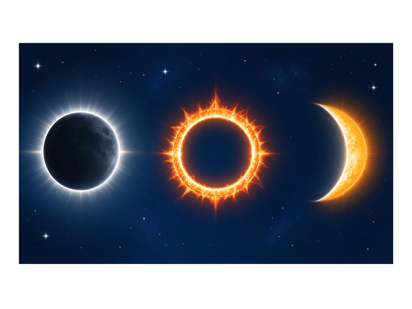 Types of suns annotated picture vocabulary with labeled objects