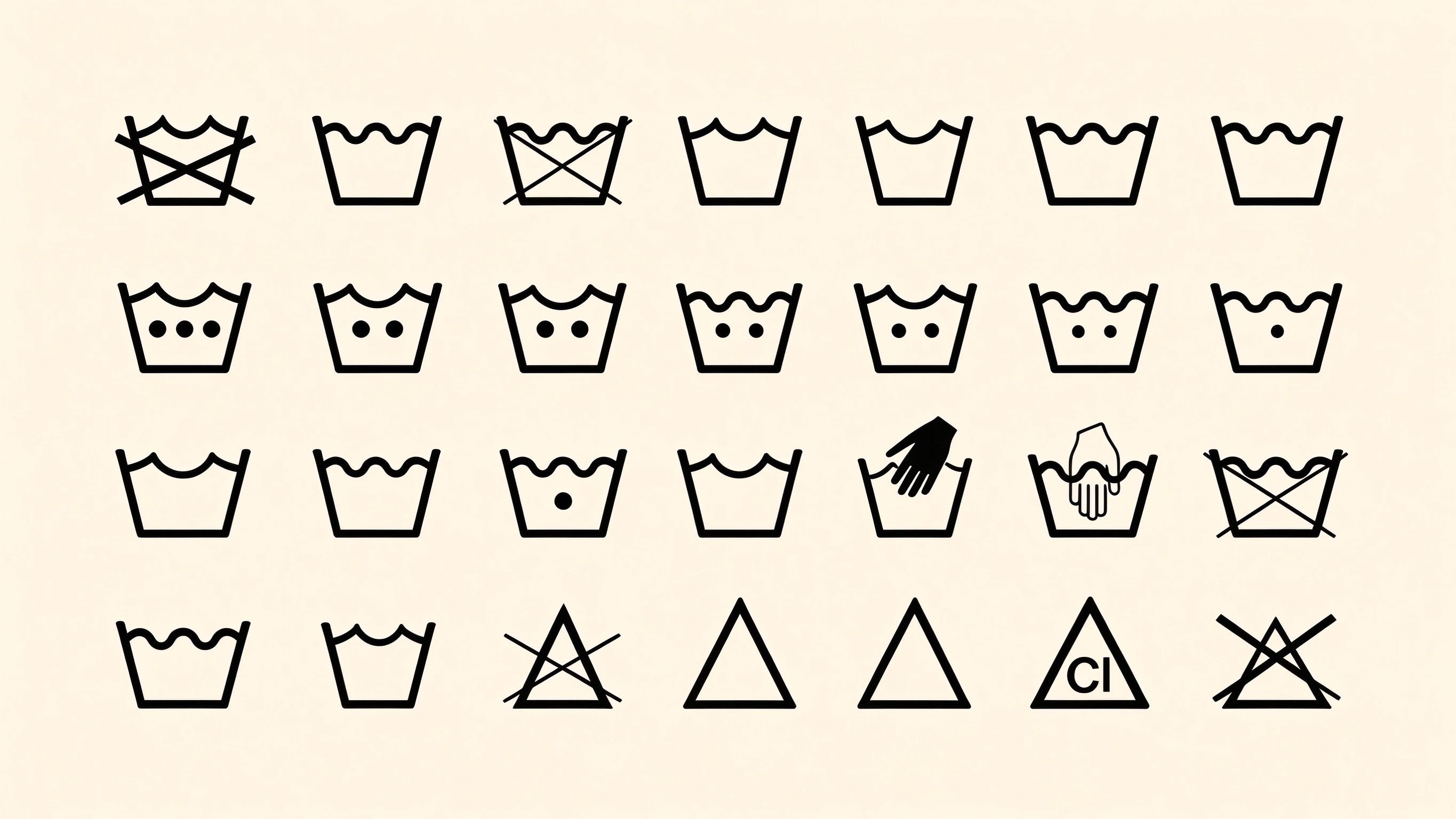 Fabric care symbols 1 annotated picture vocabulary with labeled objects