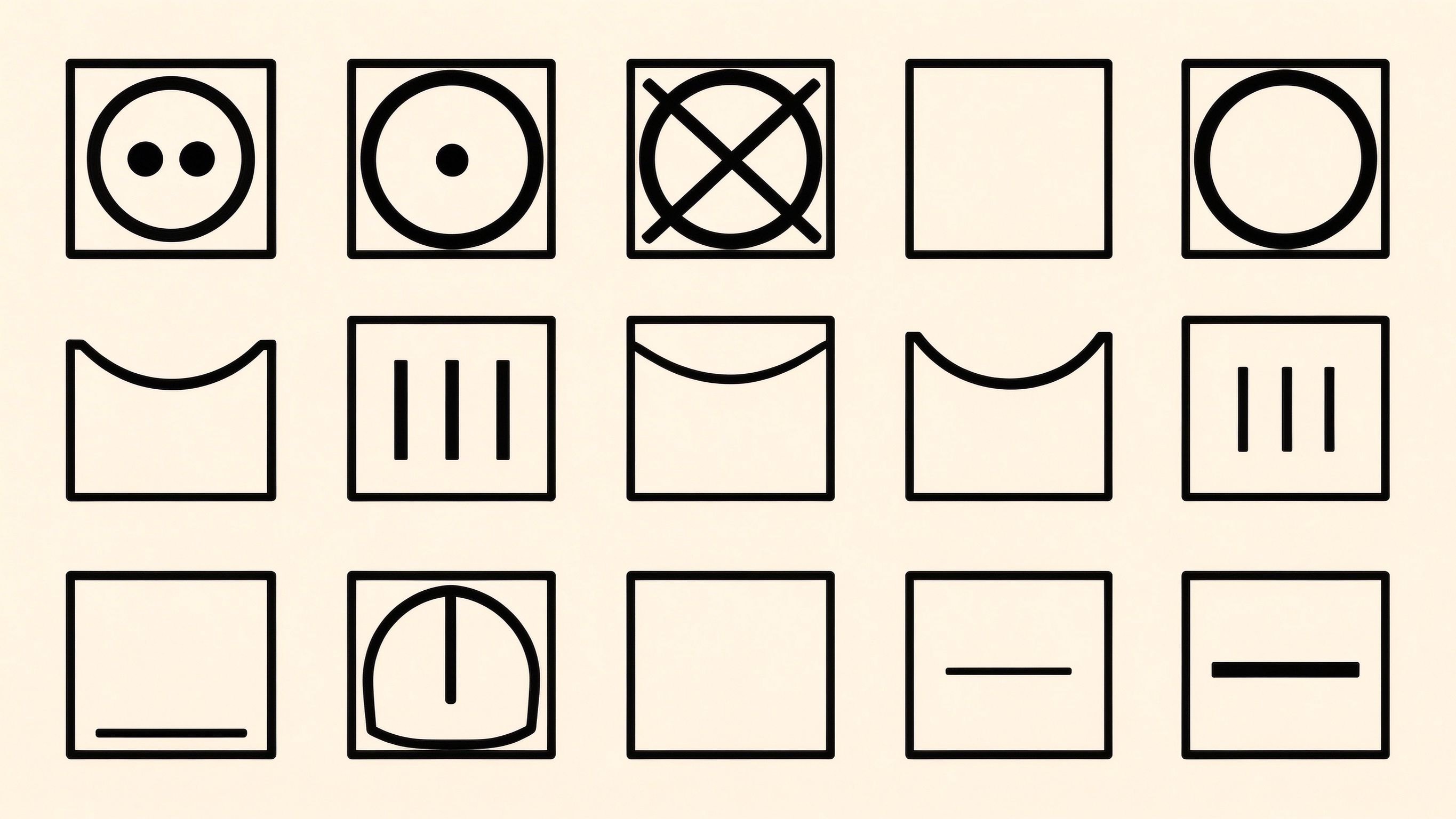 Fabric care symbols 2 annotated picture vocabulary with labeled objects