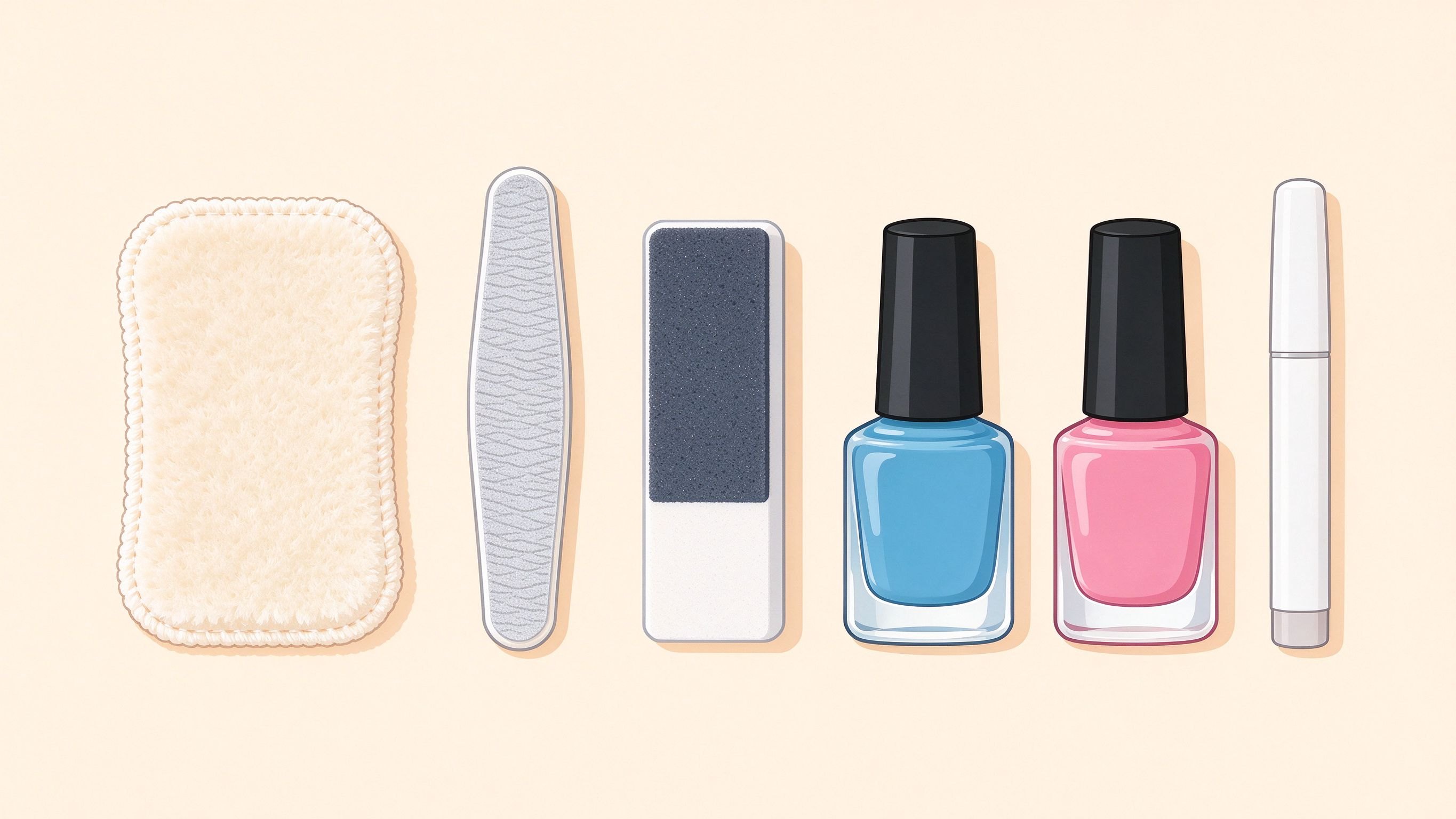 Nail care 3 annotated picture vocabulary with labeled objects
