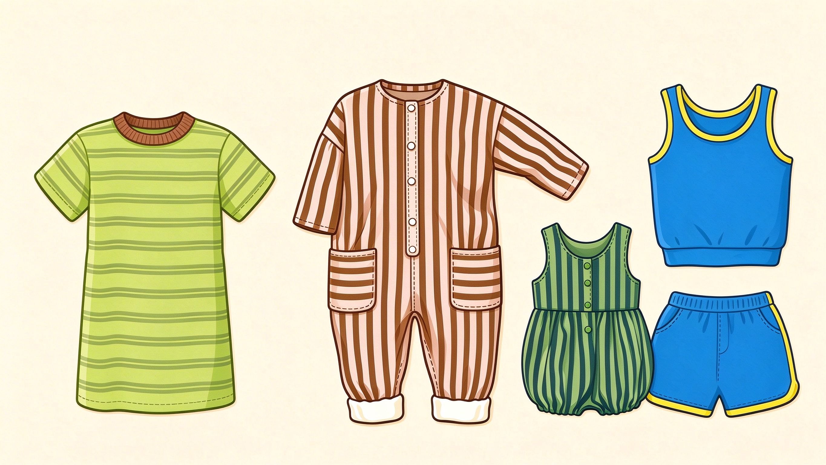 Children's clothing II annotated picture vocabulary with labeled objects