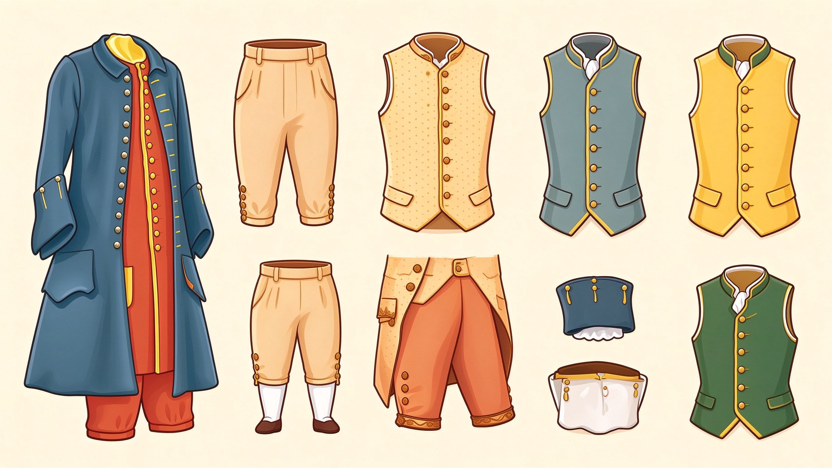 Ancient costume elements VI annotated picture vocabulary with labeled objects