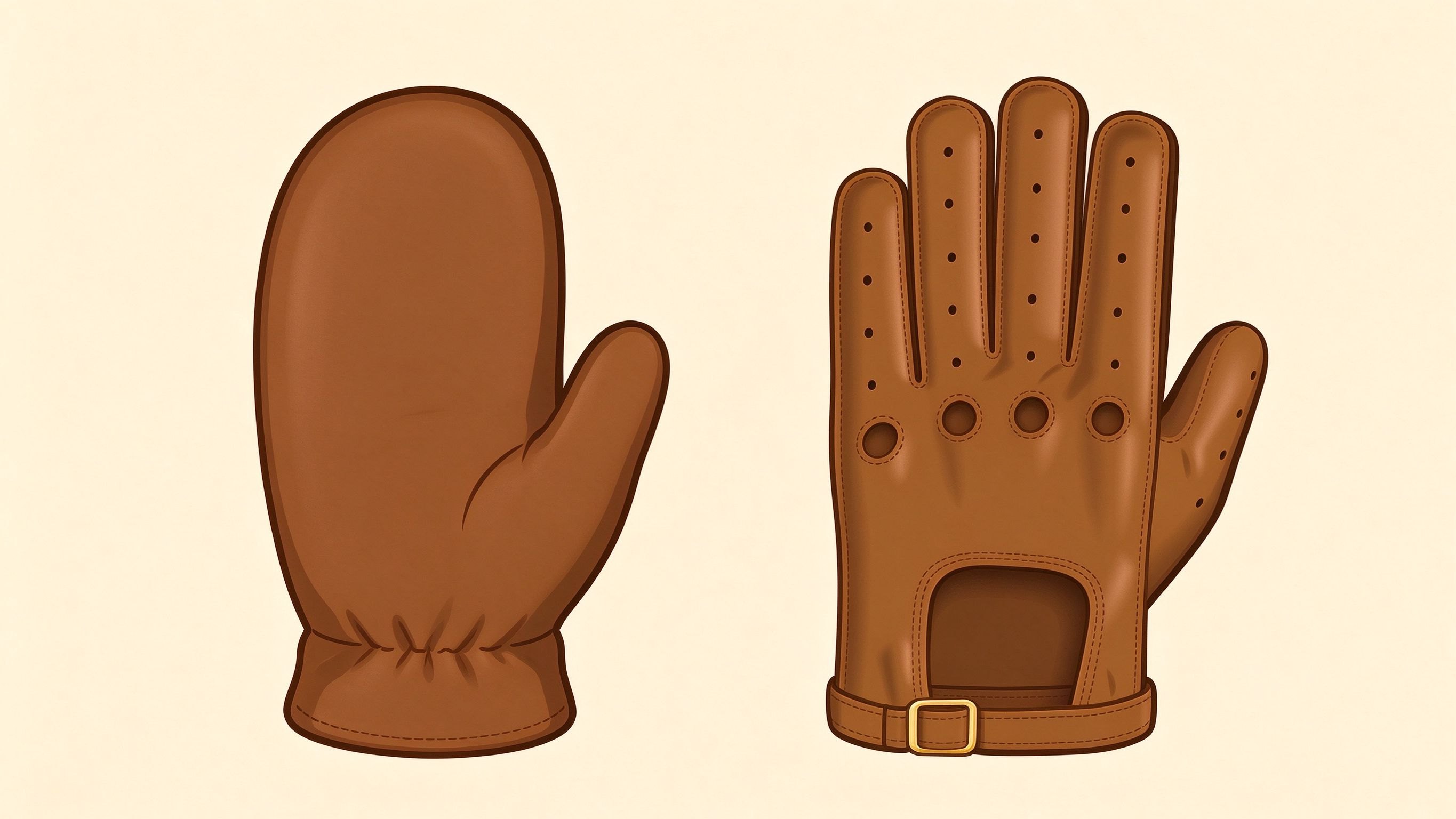 Men's gloves annotated picture vocabulary with labeled objects
