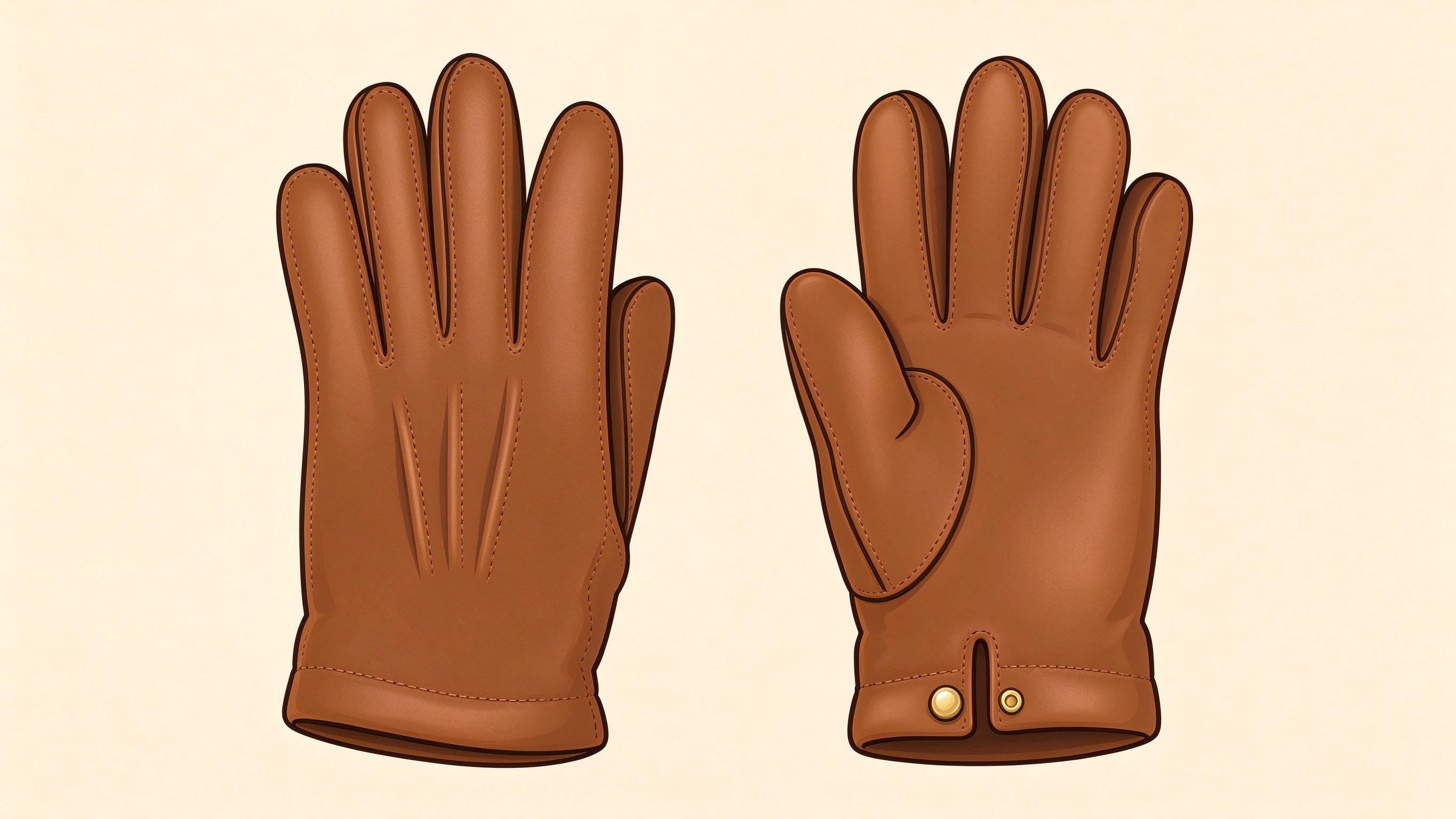 Men's gloves annotated picture vocabulary with labeled objects