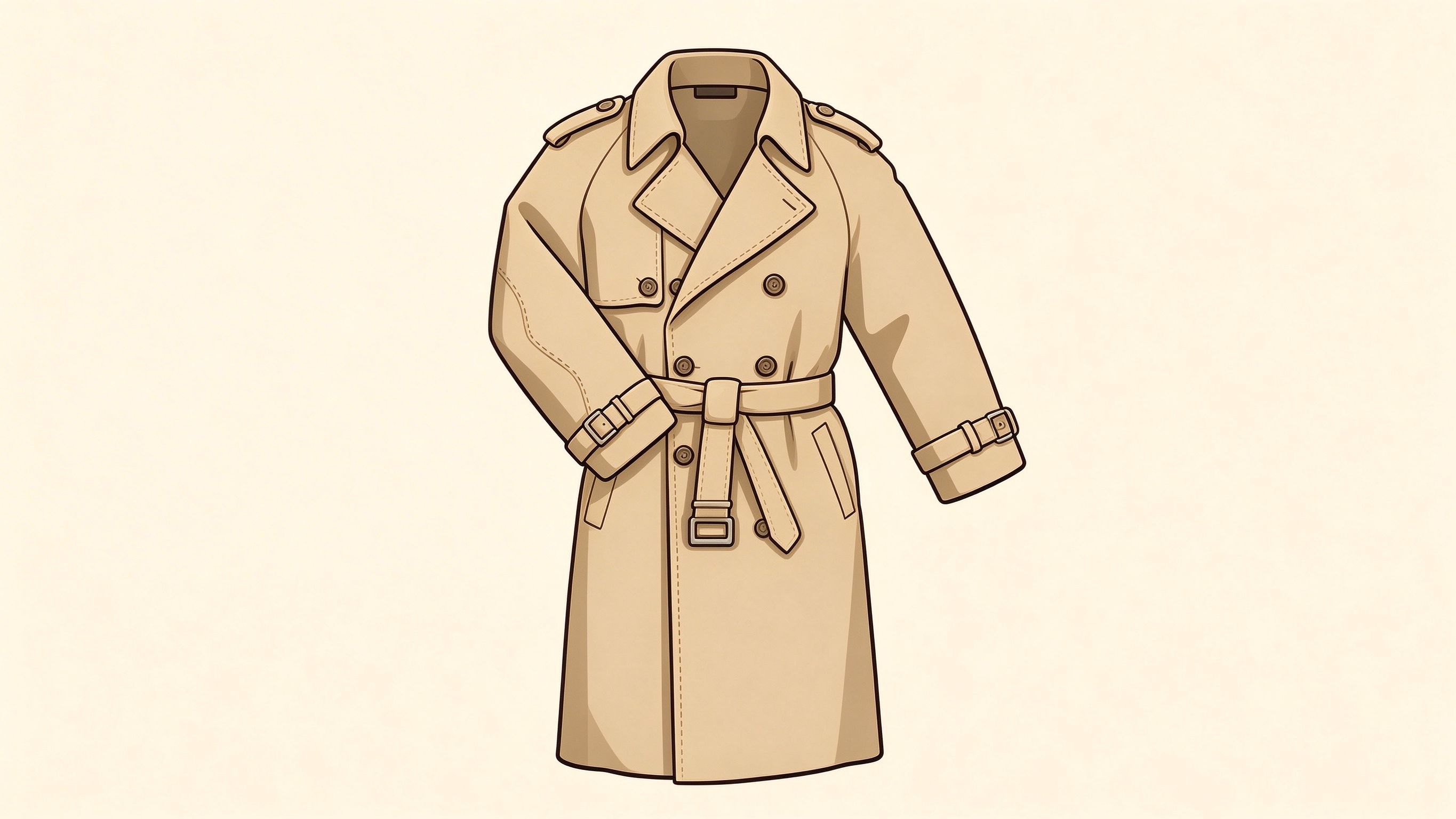 Men's overcoat II annotated picture vocabulary with labeled objects