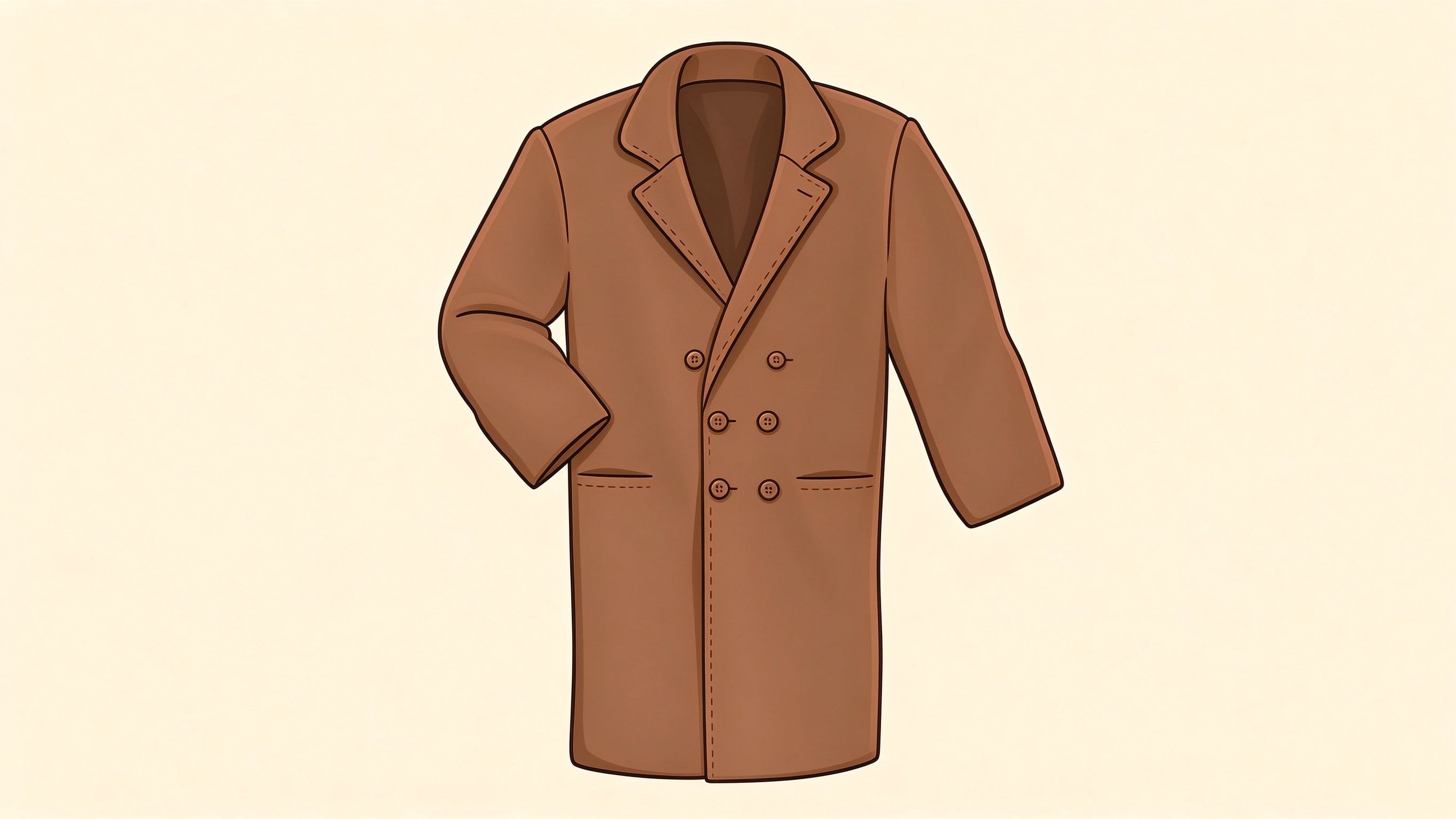 Men's coats annotated picture vocabulary with labeled objects