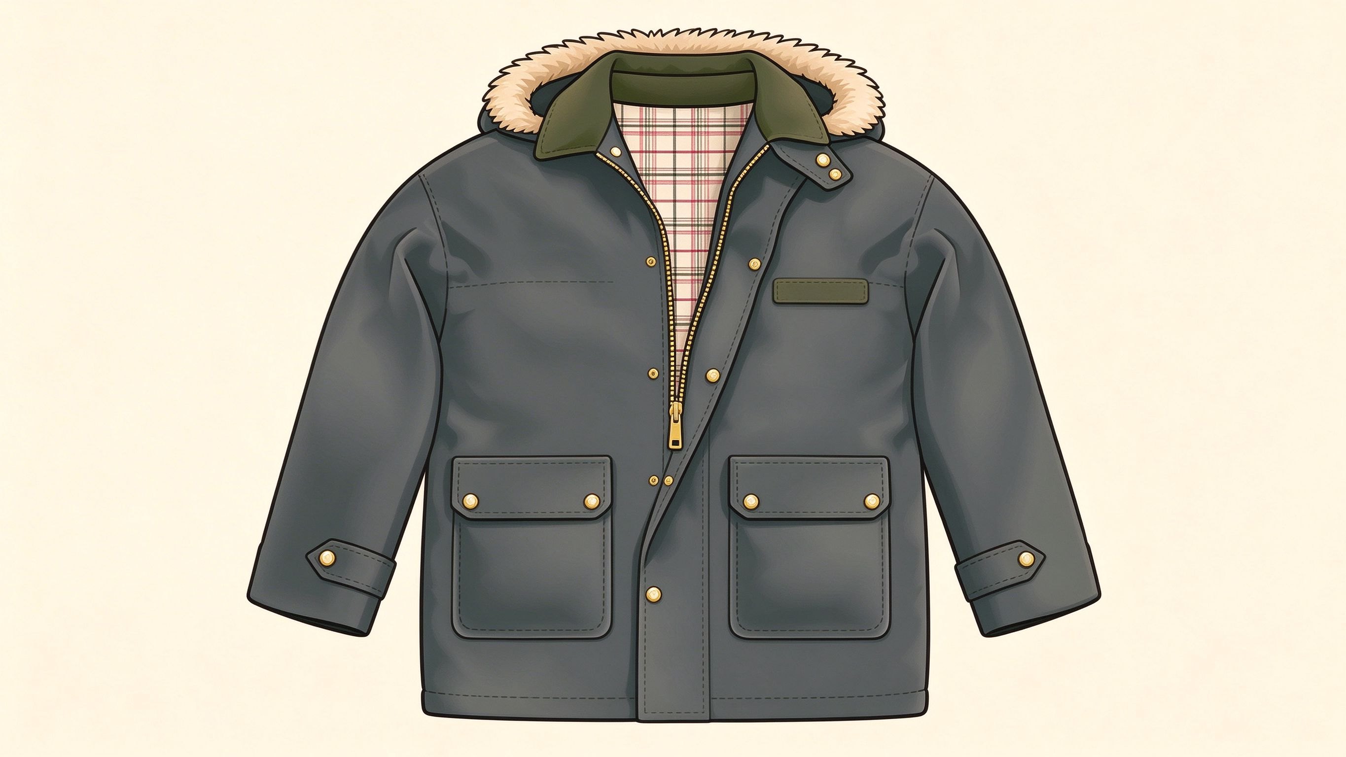 Men's outerwear annotated picture vocabulary with labeled objects
