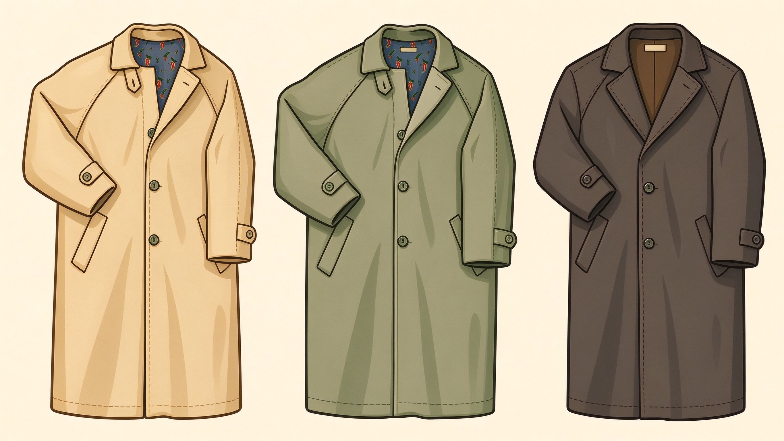 Men's outerwear annotated picture vocabulary with labeled objects