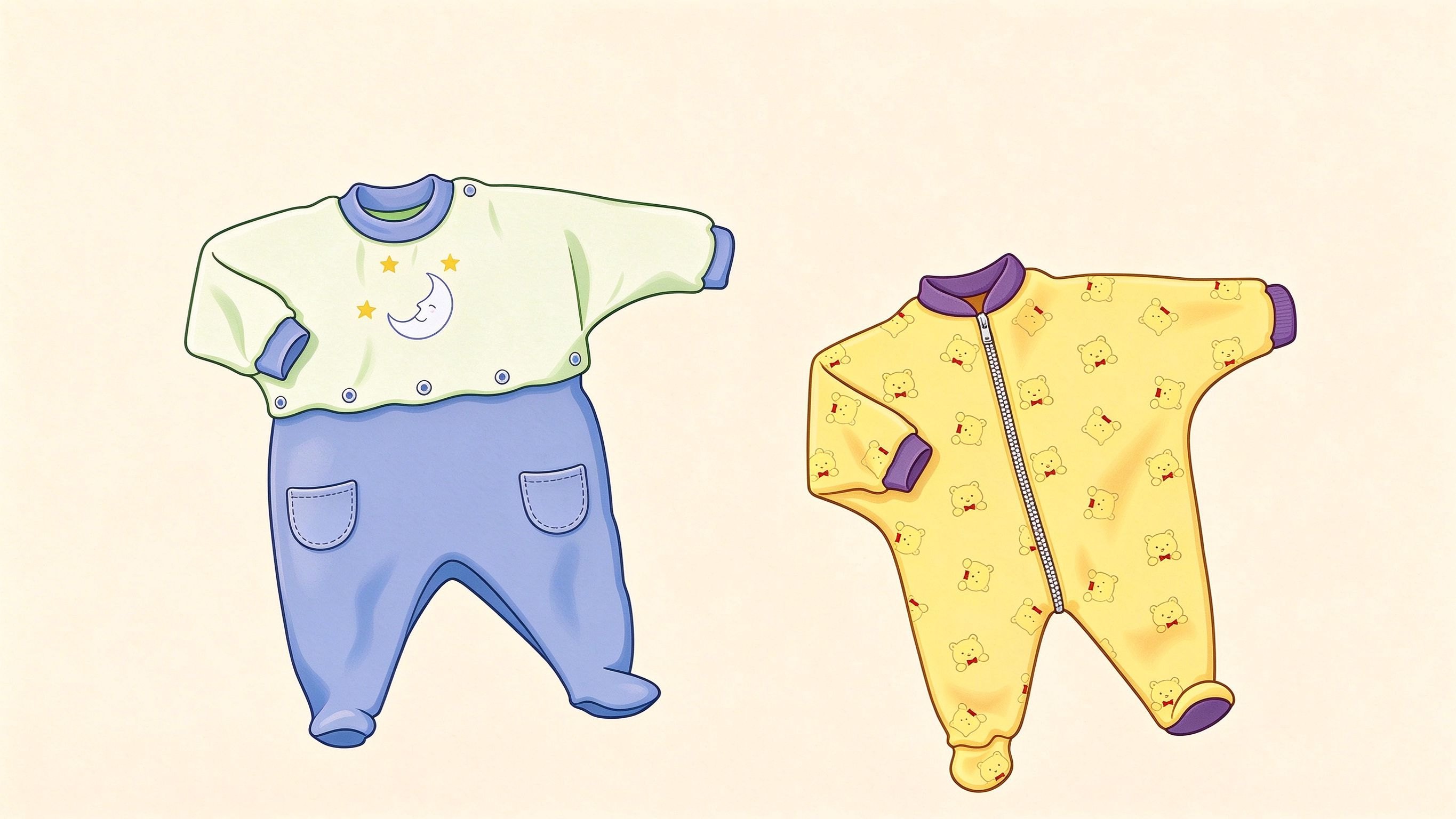 Newborn clothing annotated picture vocabulary with labeled objects
