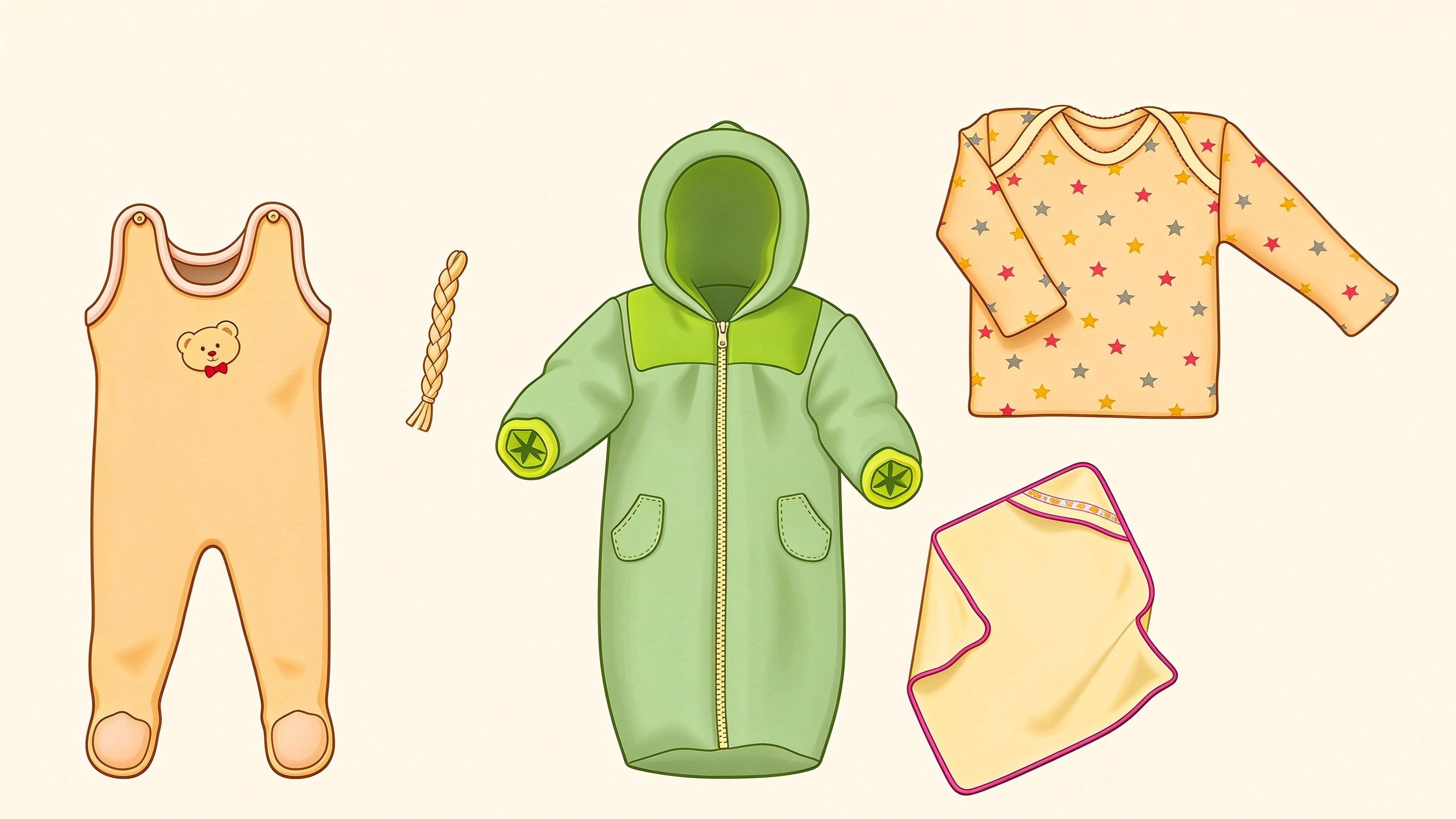 Newborn clothing annotated picture vocabulary with labeled objects