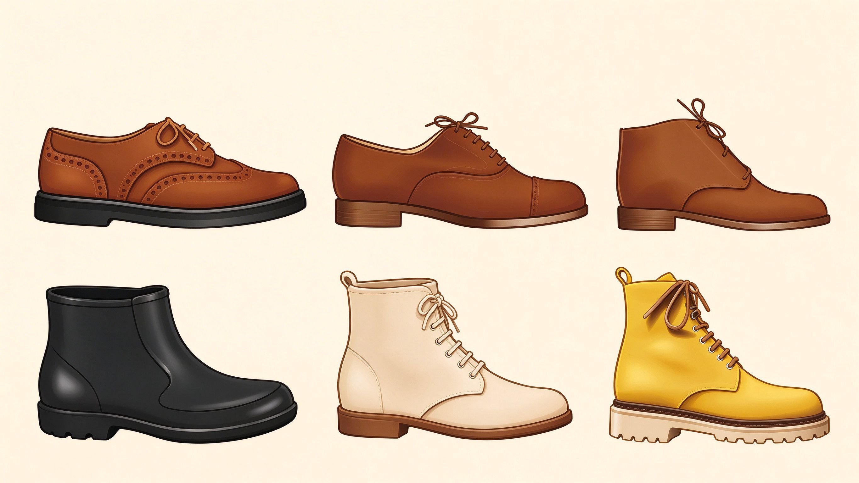 Men's shoes II annotated picture vocabulary with labeled objects
