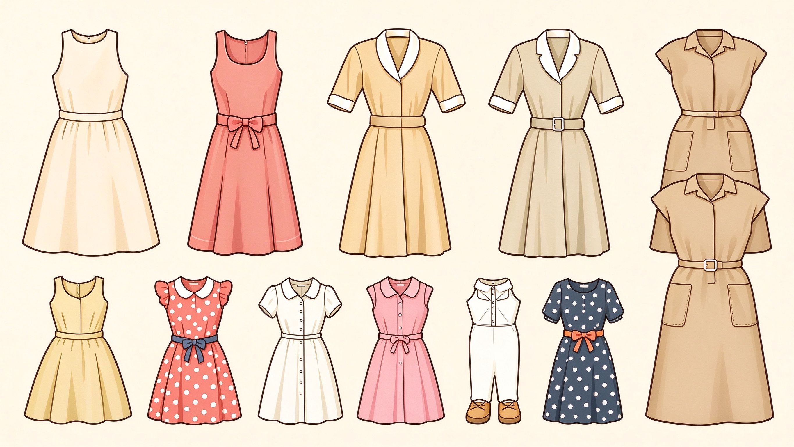 Dress styles II annotated picture vocabulary with labeled objects
