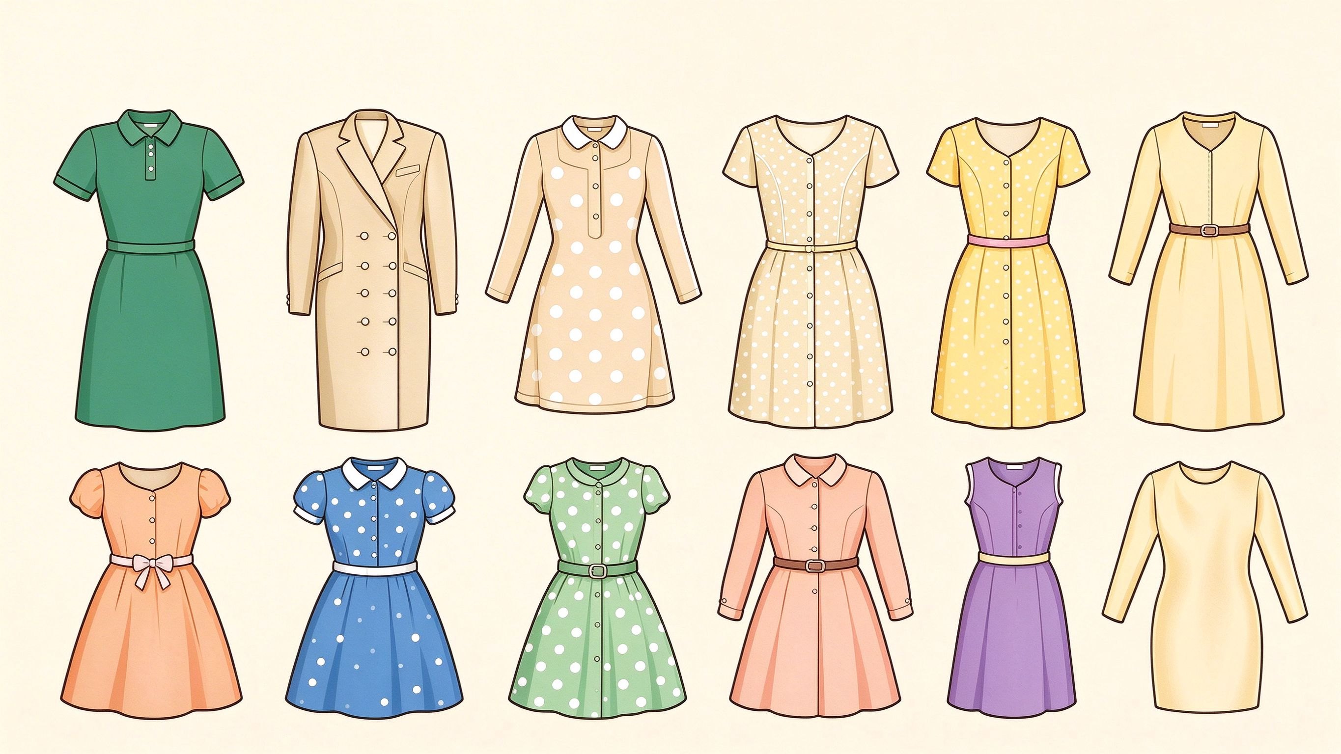 Dress examples annotated picture vocabulary with labeled objects