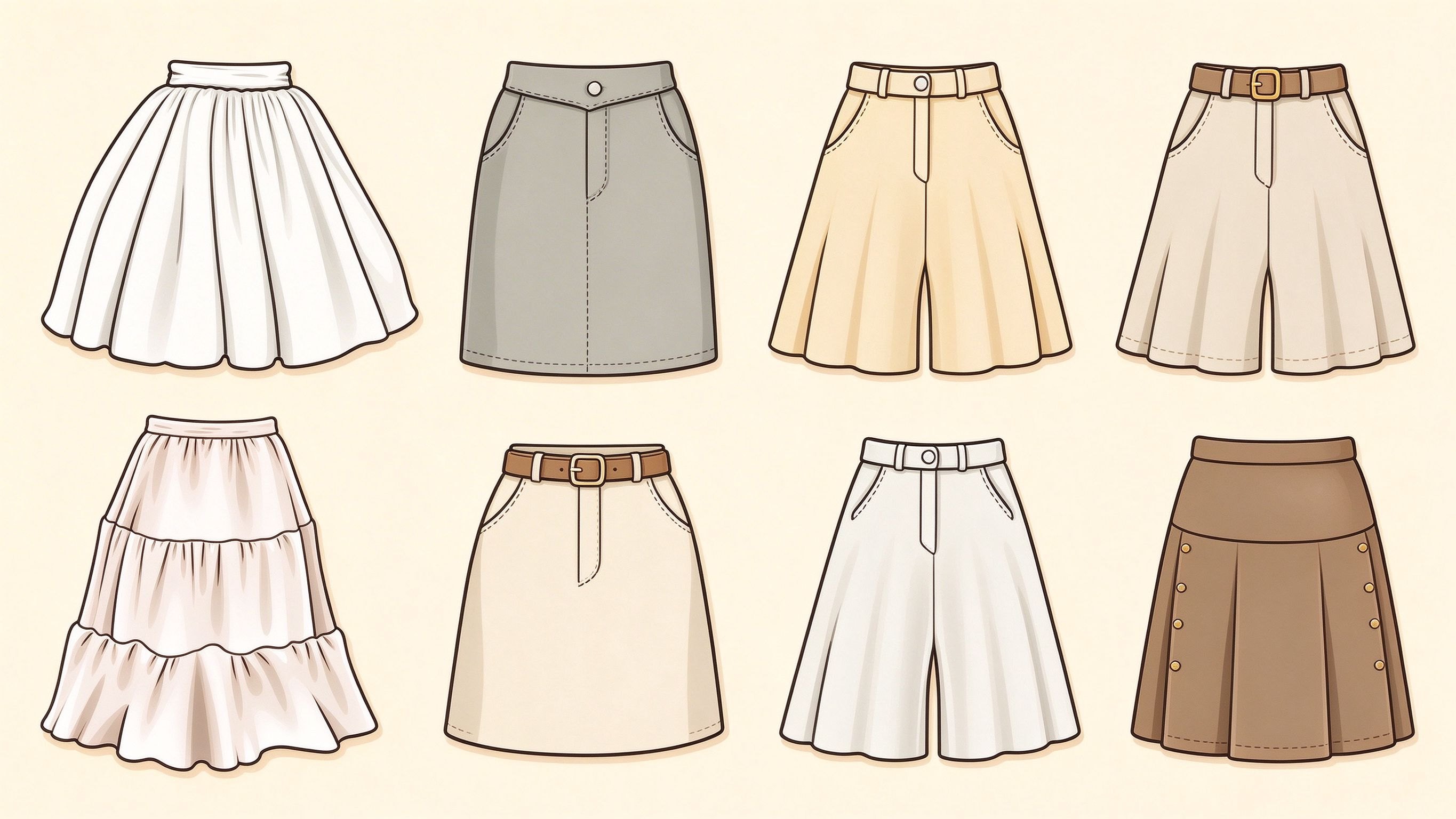 Skirt styles examples 2 annotated picture vocabulary with labeled objects