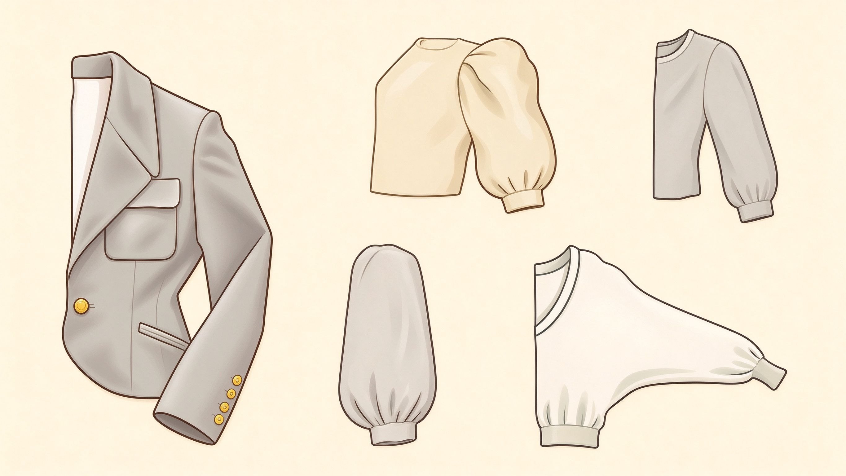 Sleeve styles examples 4 annotated picture vocabulary with labeled objects