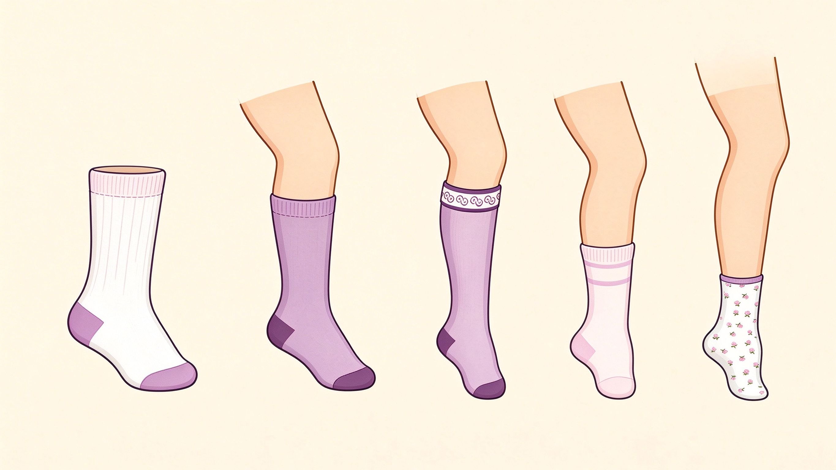 Women's hosiery annotated picture vocabulary with labeled objects