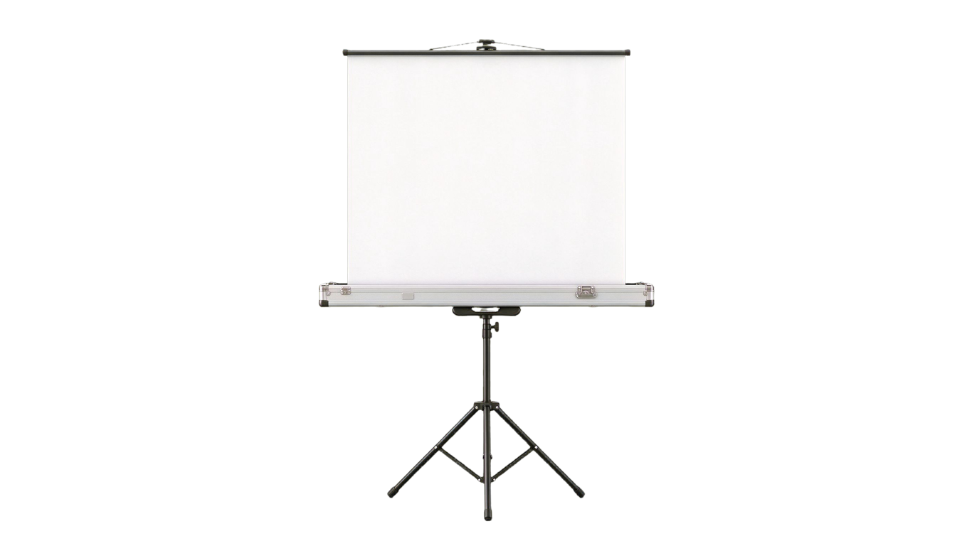 Projection screen annotated picture vocabulary with labeled objects