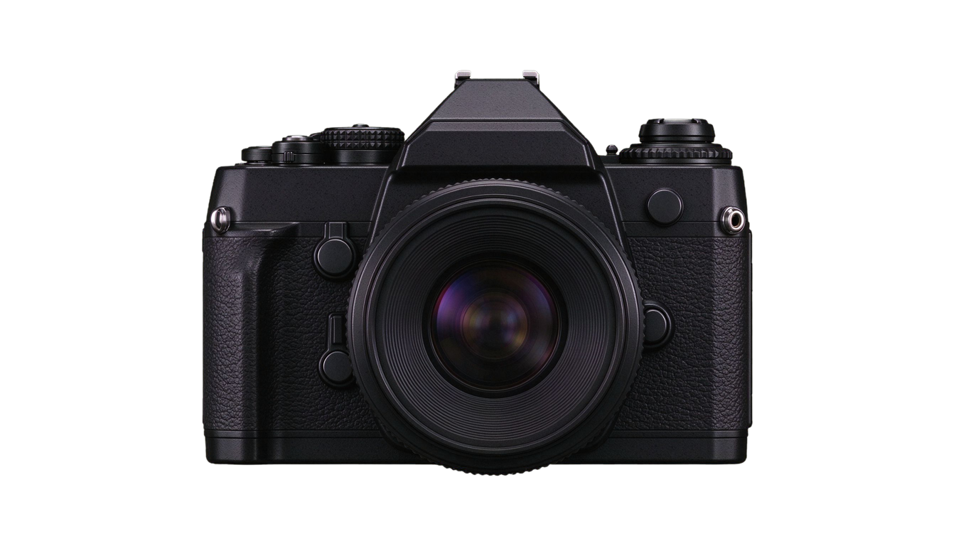 SLR camera front annotated picture vocabulary with labeled objects