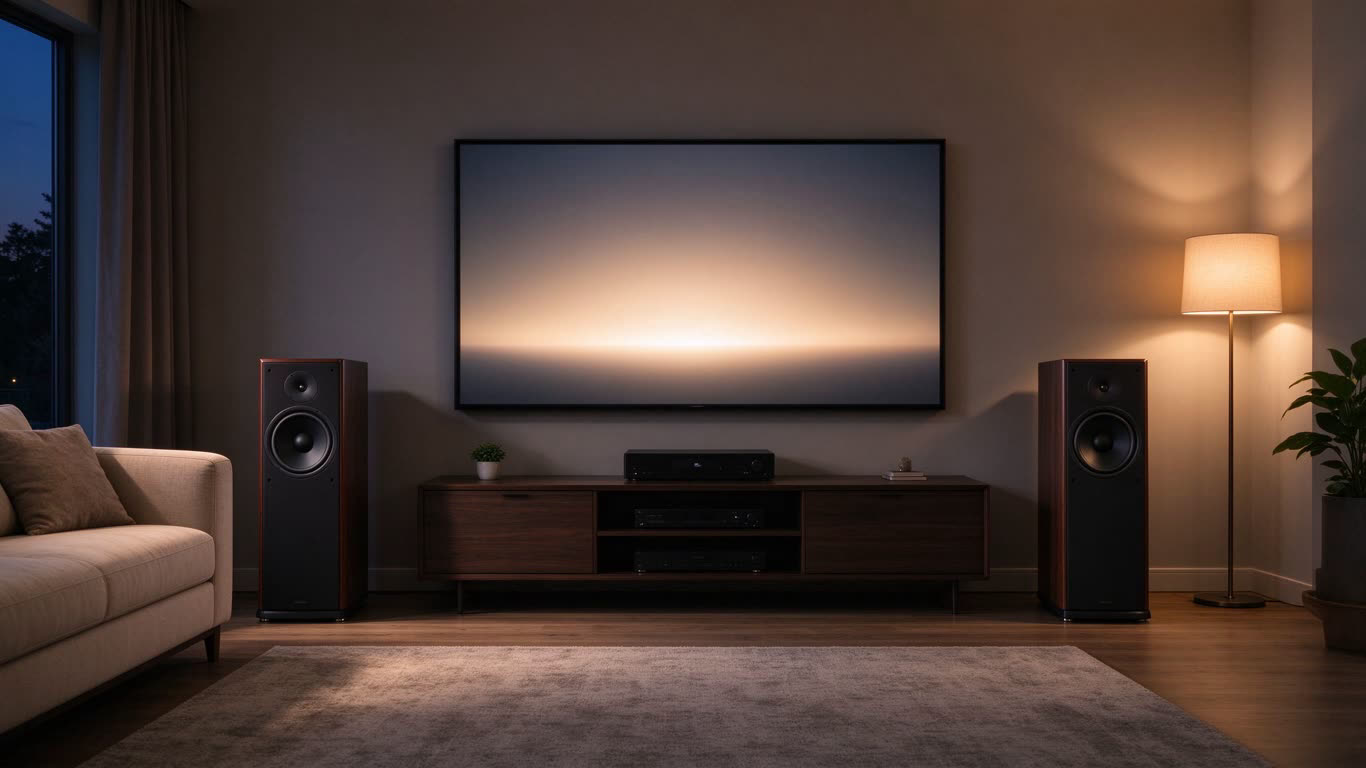 Home theater annotated picture vocabulary with labeled objects