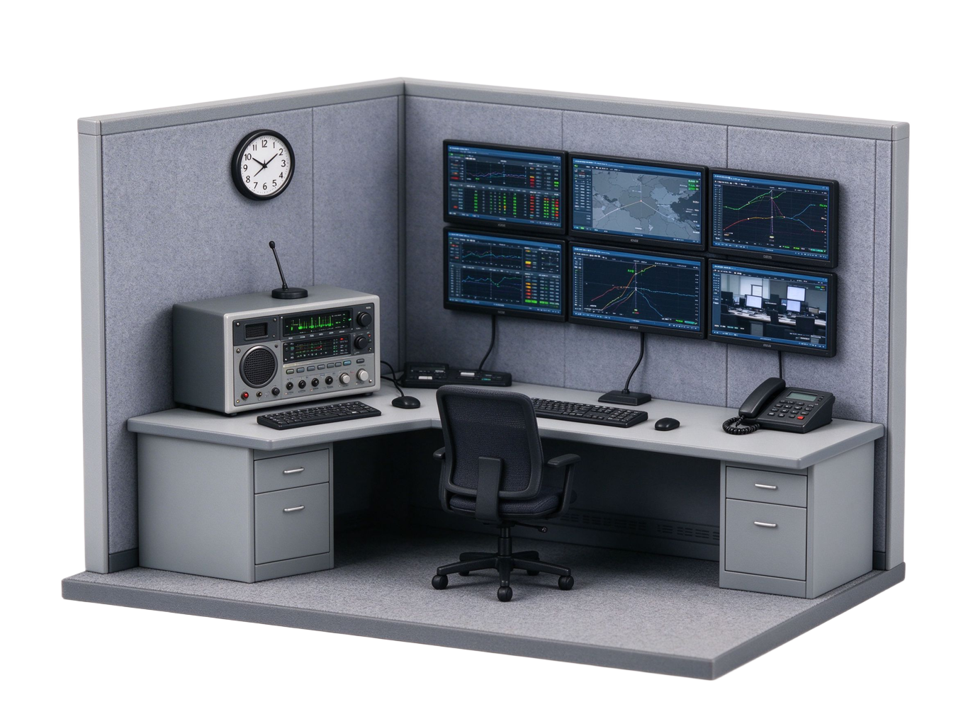 TV production control room annotated picture vocabulary with labeled objects