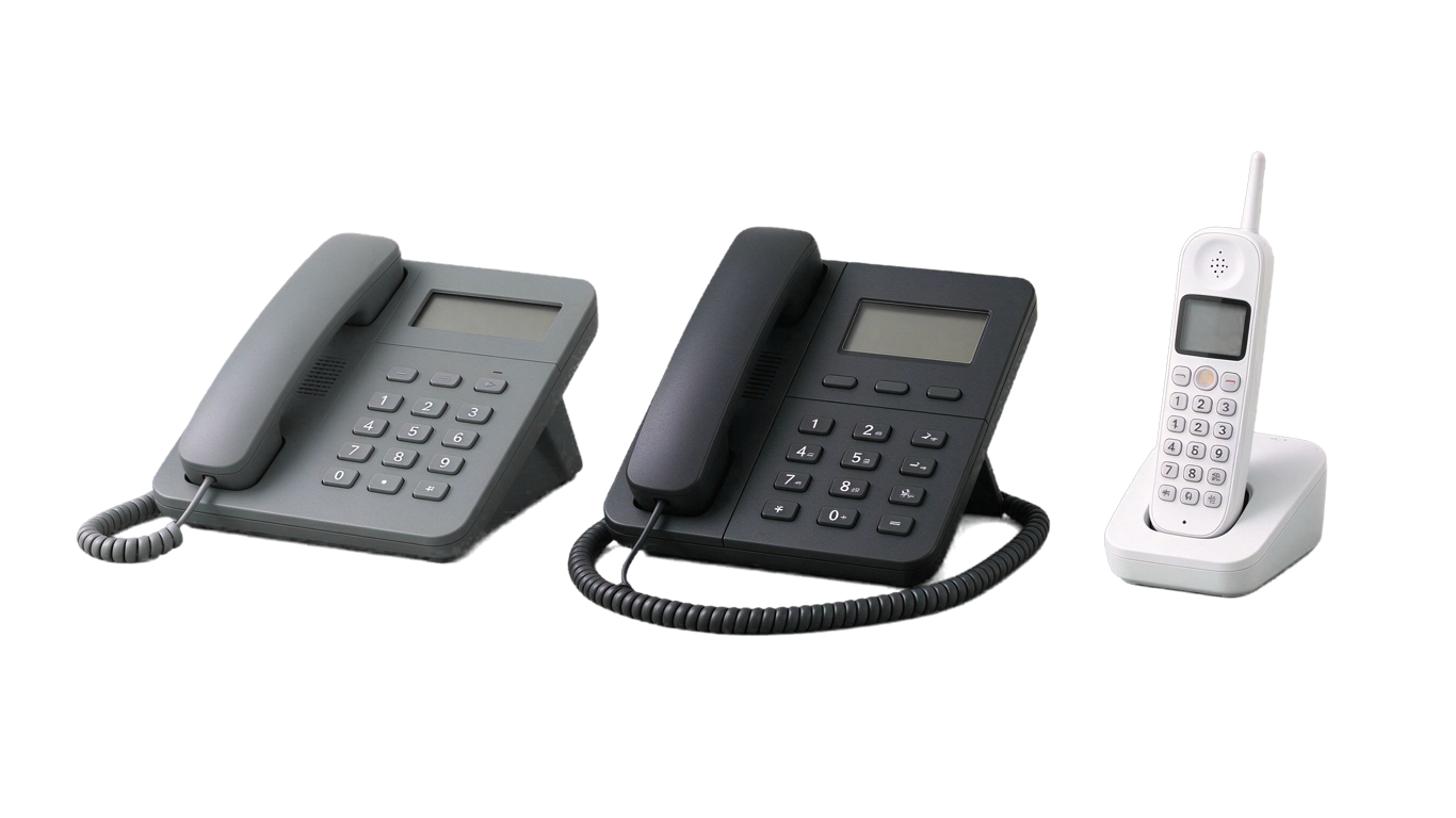 Types of telephones annotated picture vocabulary with labeled objects