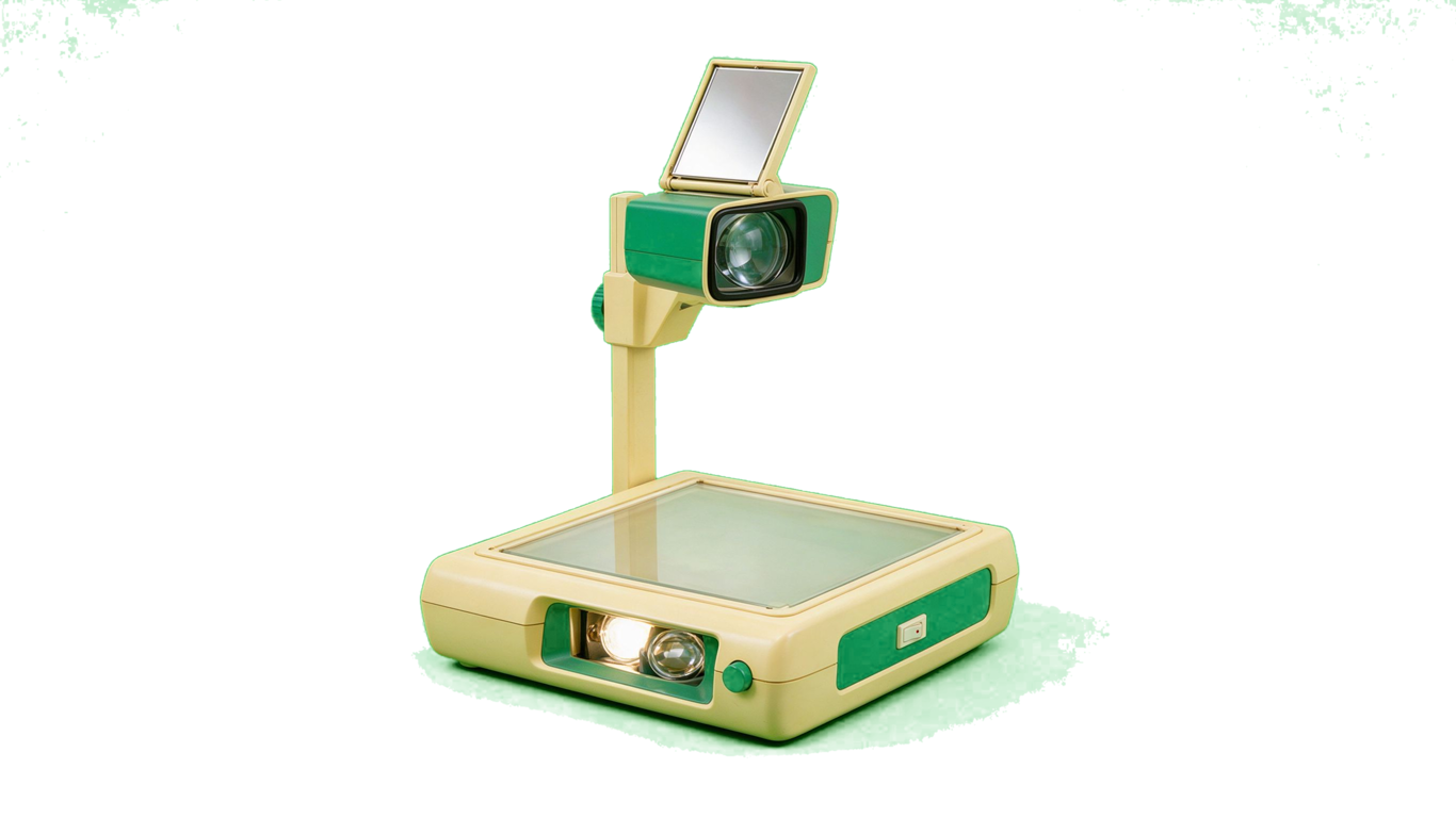 Projector annotated picture vocabulary with labeled objects