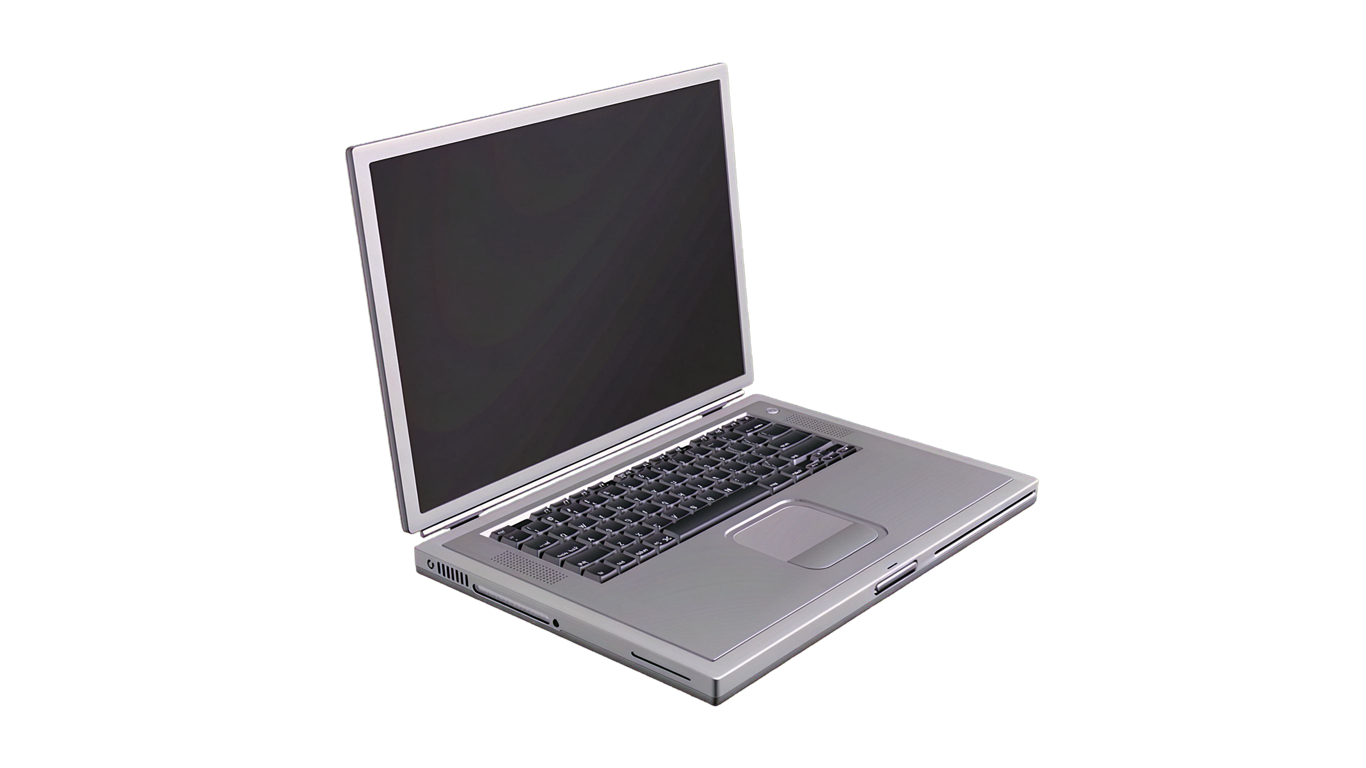 Laptop front view annotated picture vocabulary with labeled objects