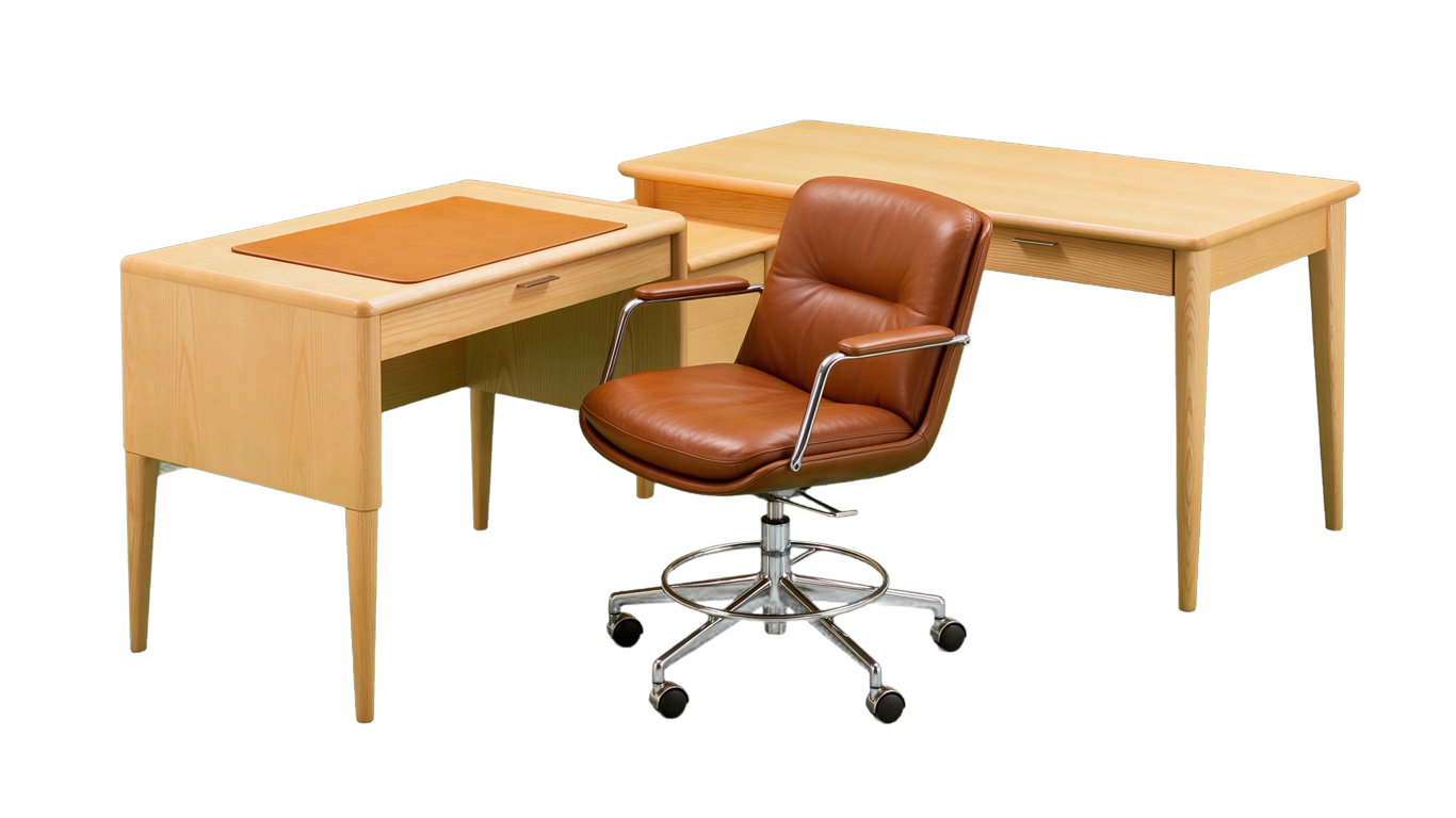 Office furniture annotated picture vocabulary with labeled objects