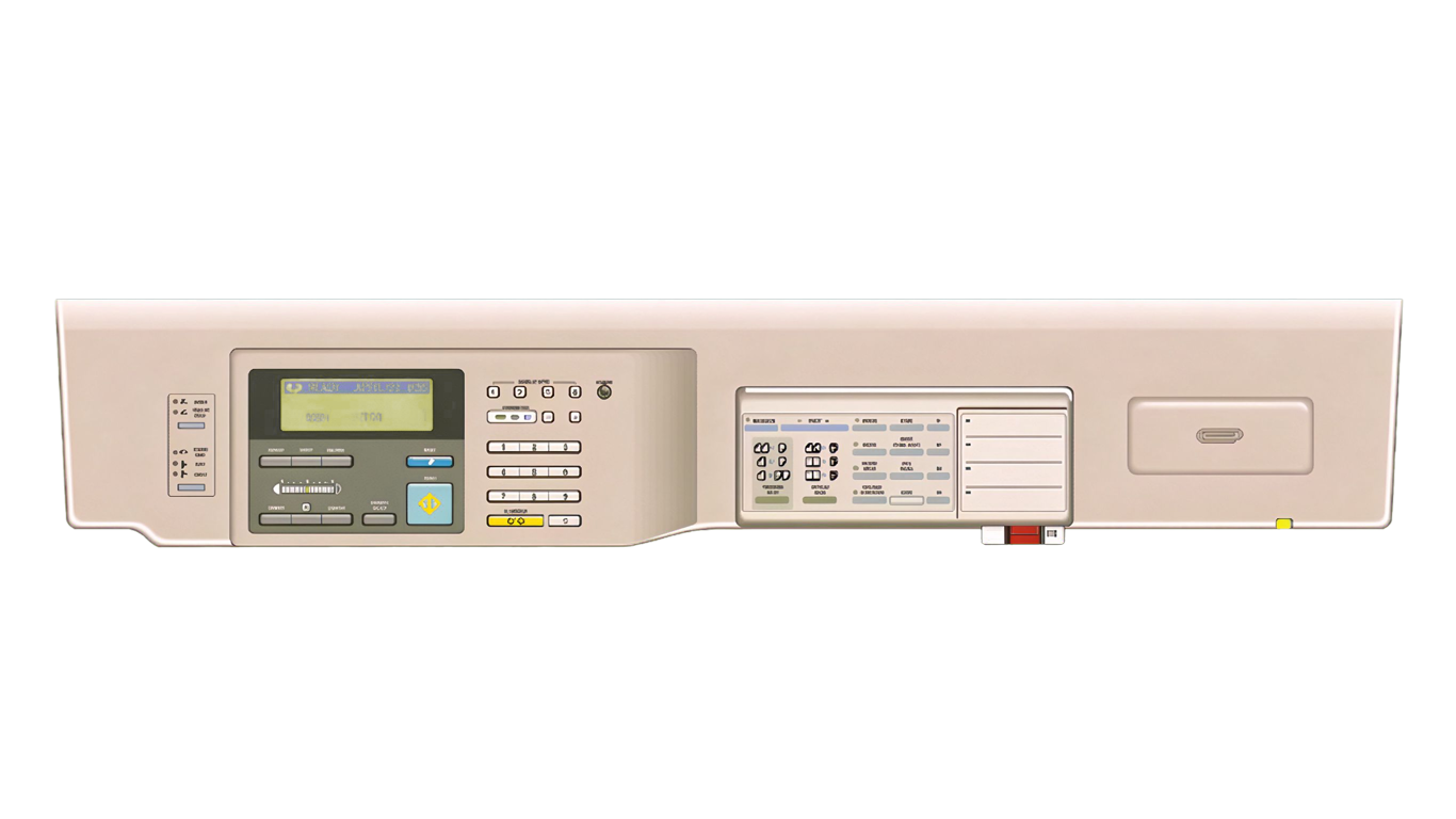 Copier control panel annotated picture vocabulary with labeled objects