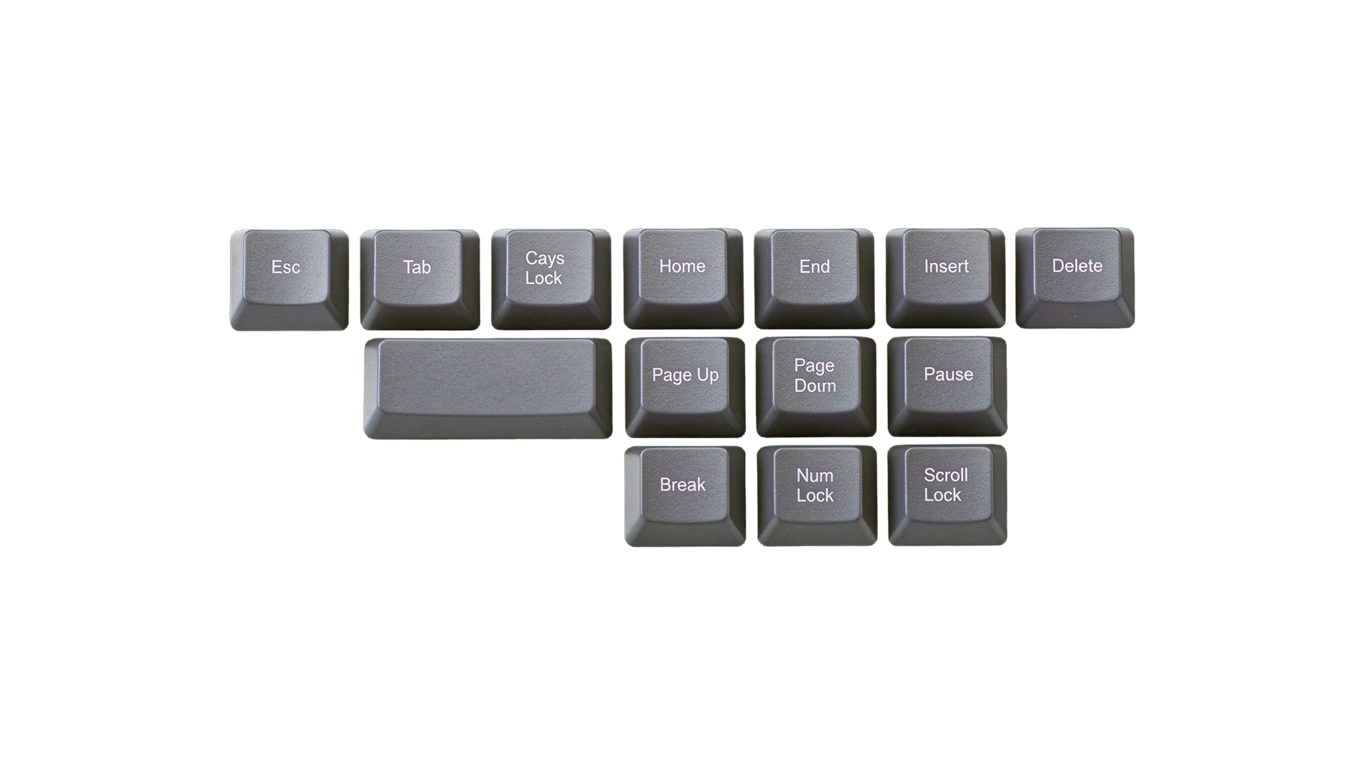 Keyboard keys annotated picture vocabulary with labeled objects