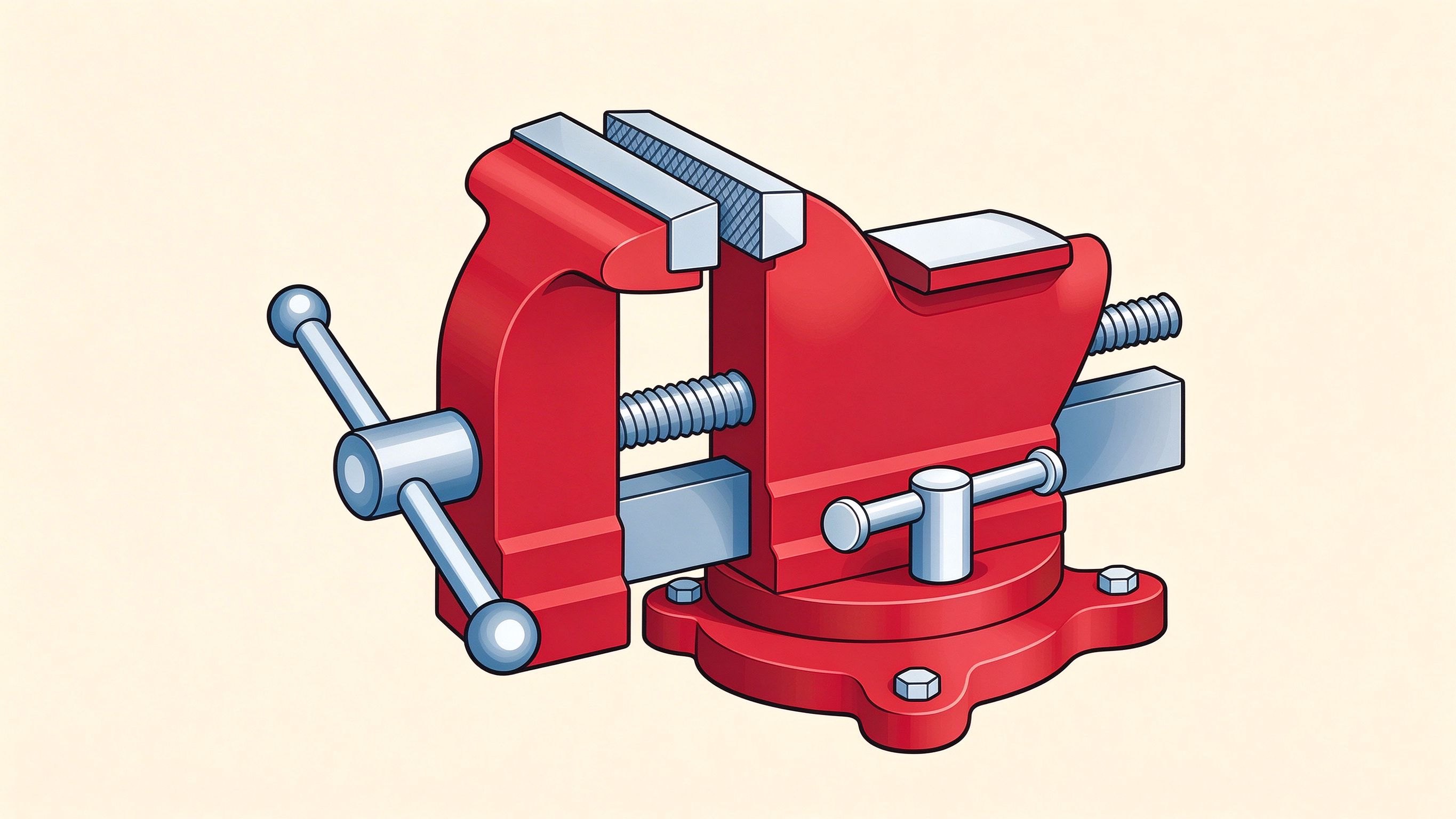 Bench vise annotated picture vocabulary with labeled objects