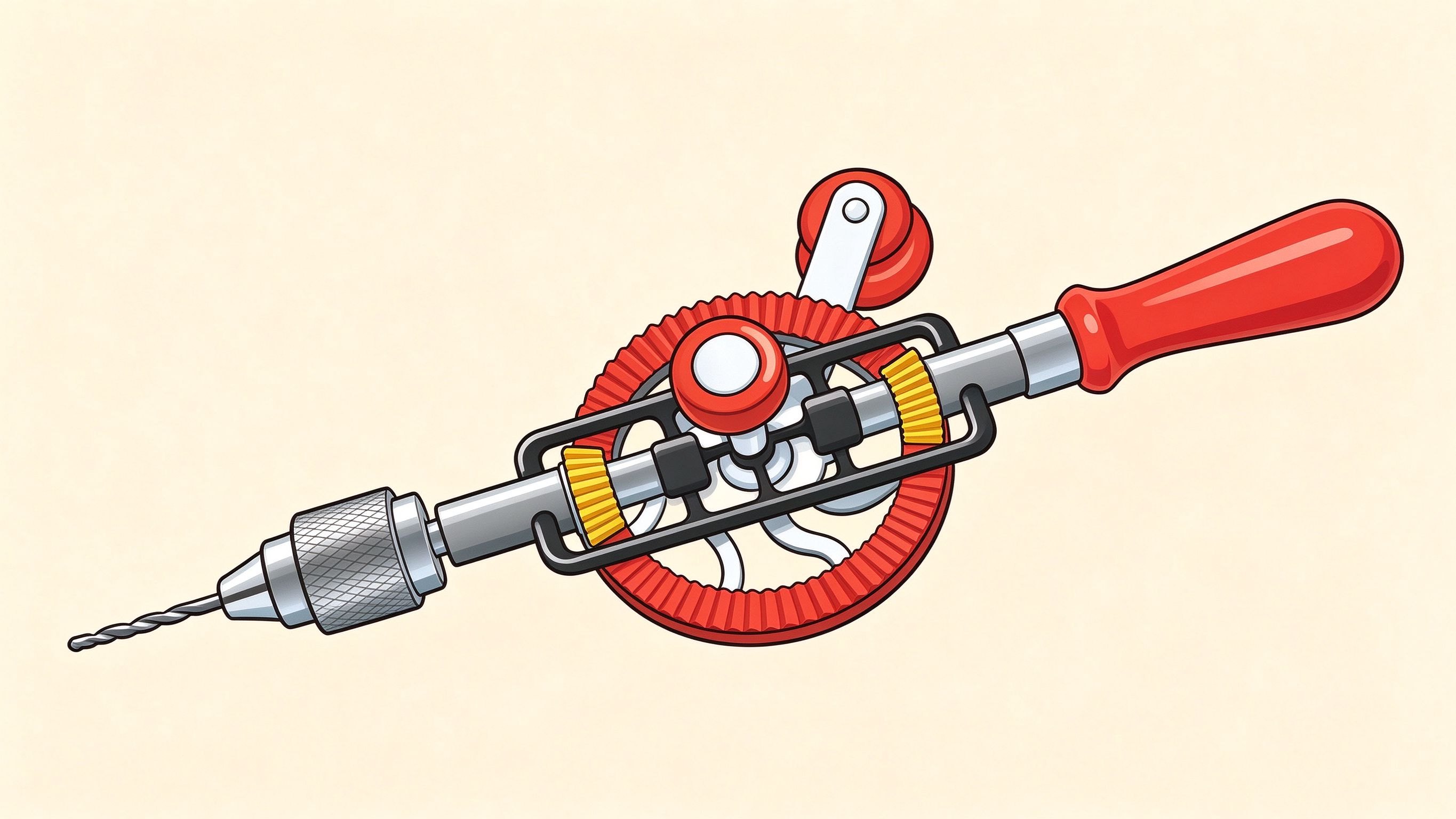 Hand drill annotated picture vocabulary with labeled objects