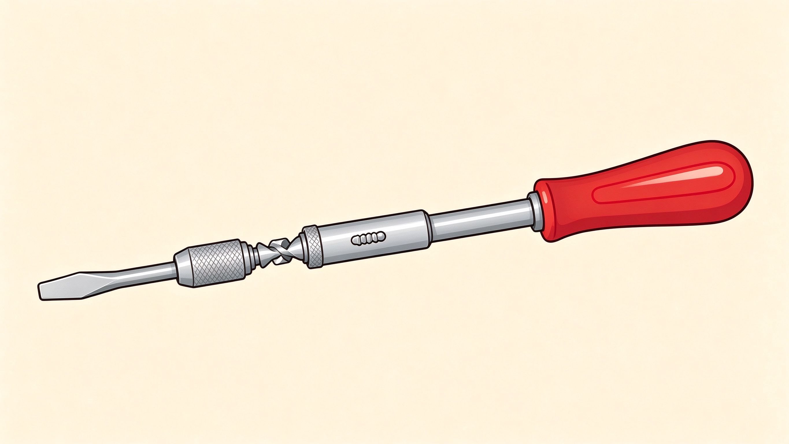 Ratchet screwdriver annotated picture vocabulary with labeled objects