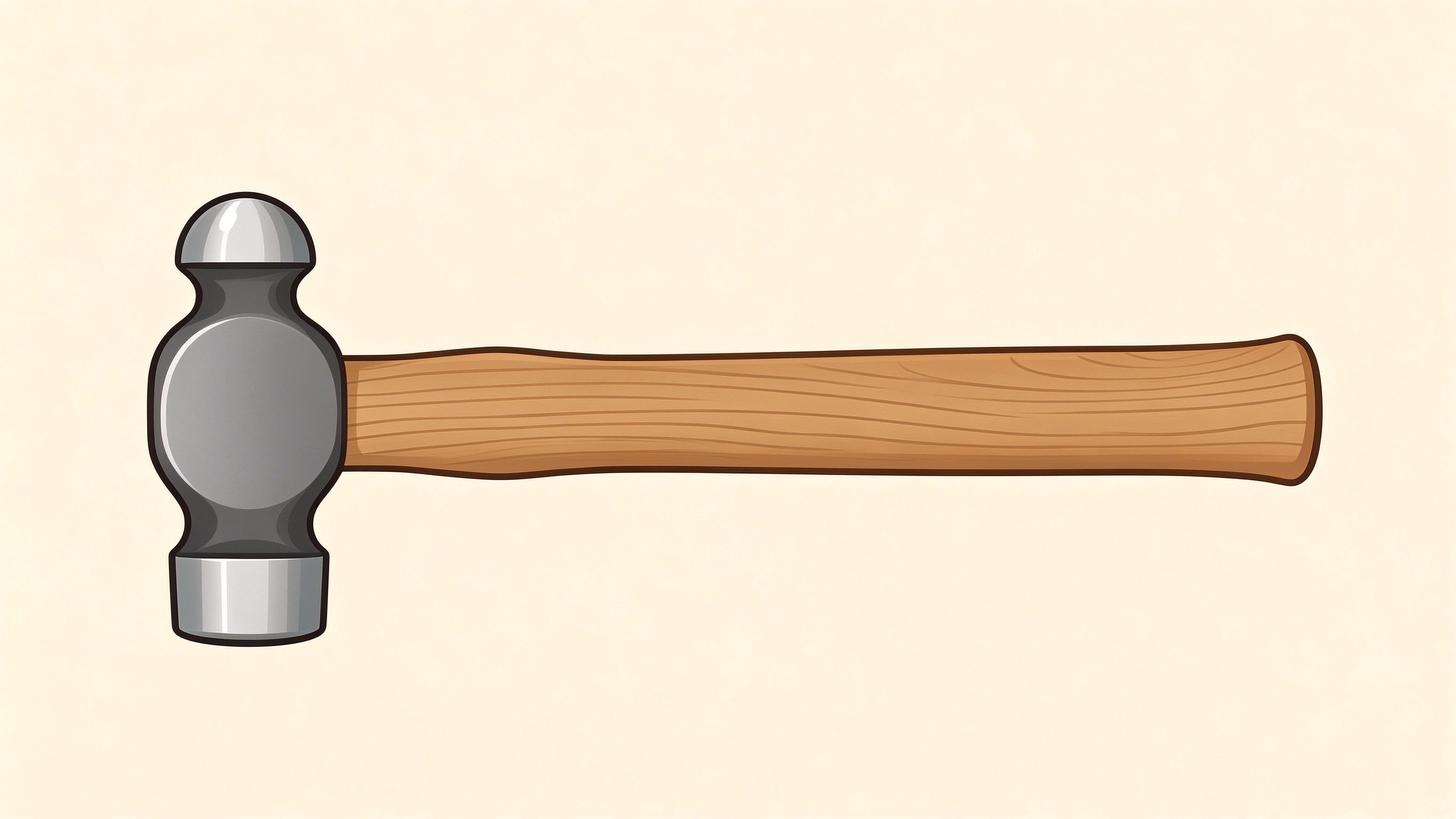 Ball-peen hammer annotated picture vocabulary with labeled objects