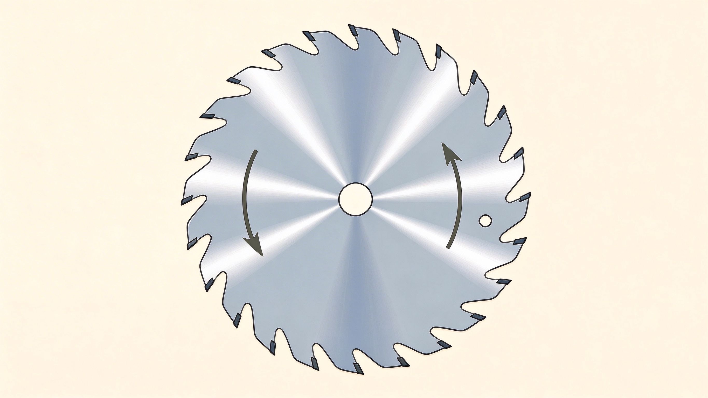 Circular saw blade annotated picture vocabulary with labeled objects