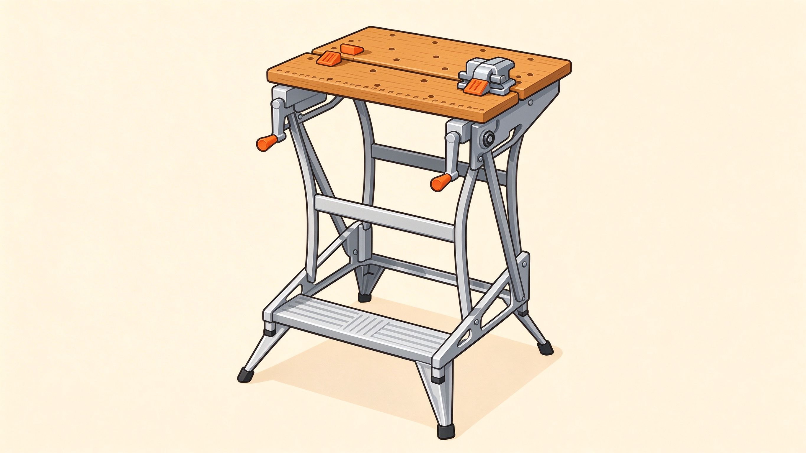 Workbench and vise annotated picture vocabulary with labeled objects