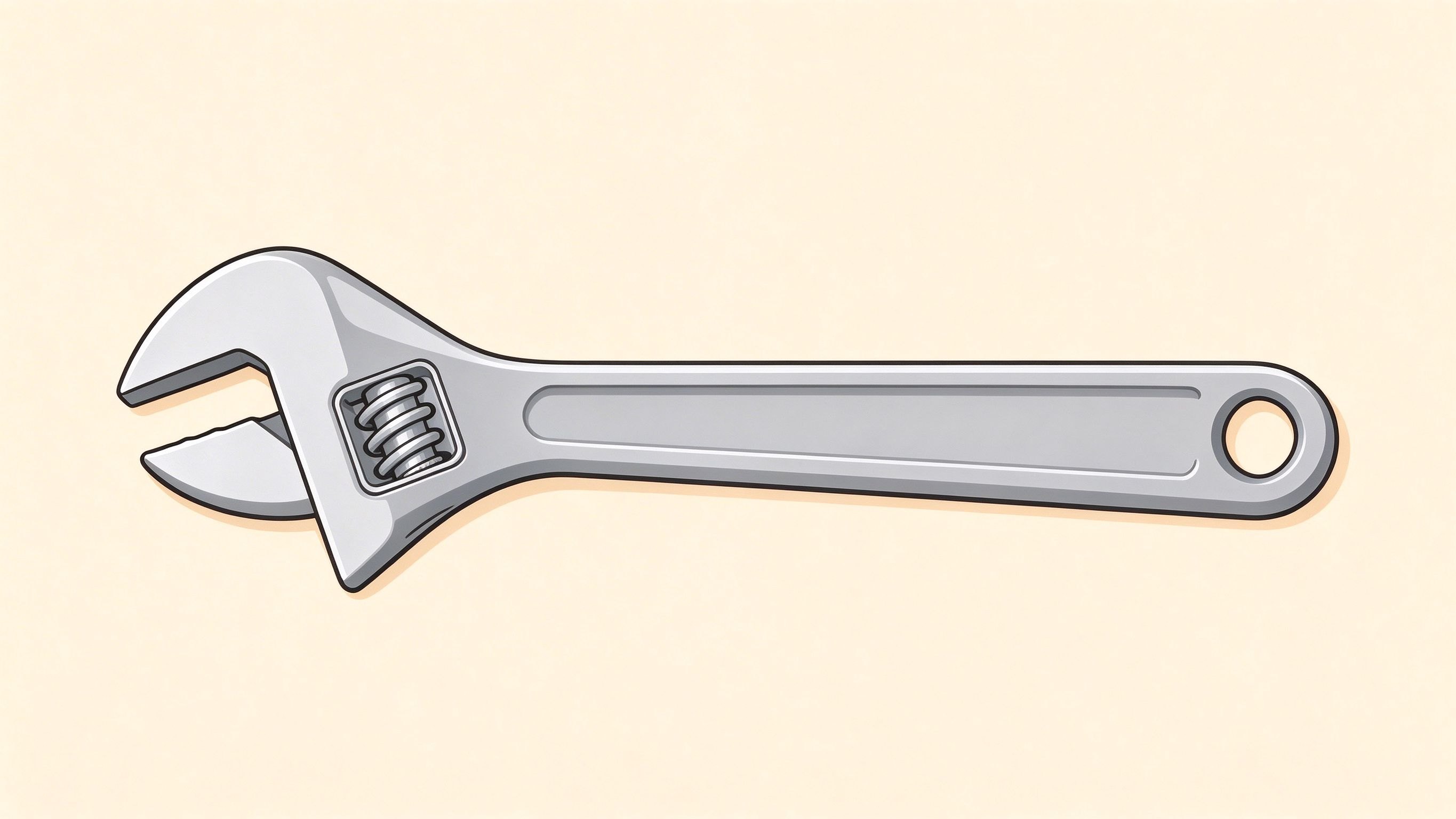 Adjustable wrench annotated picture vocabulary with labeled objects
