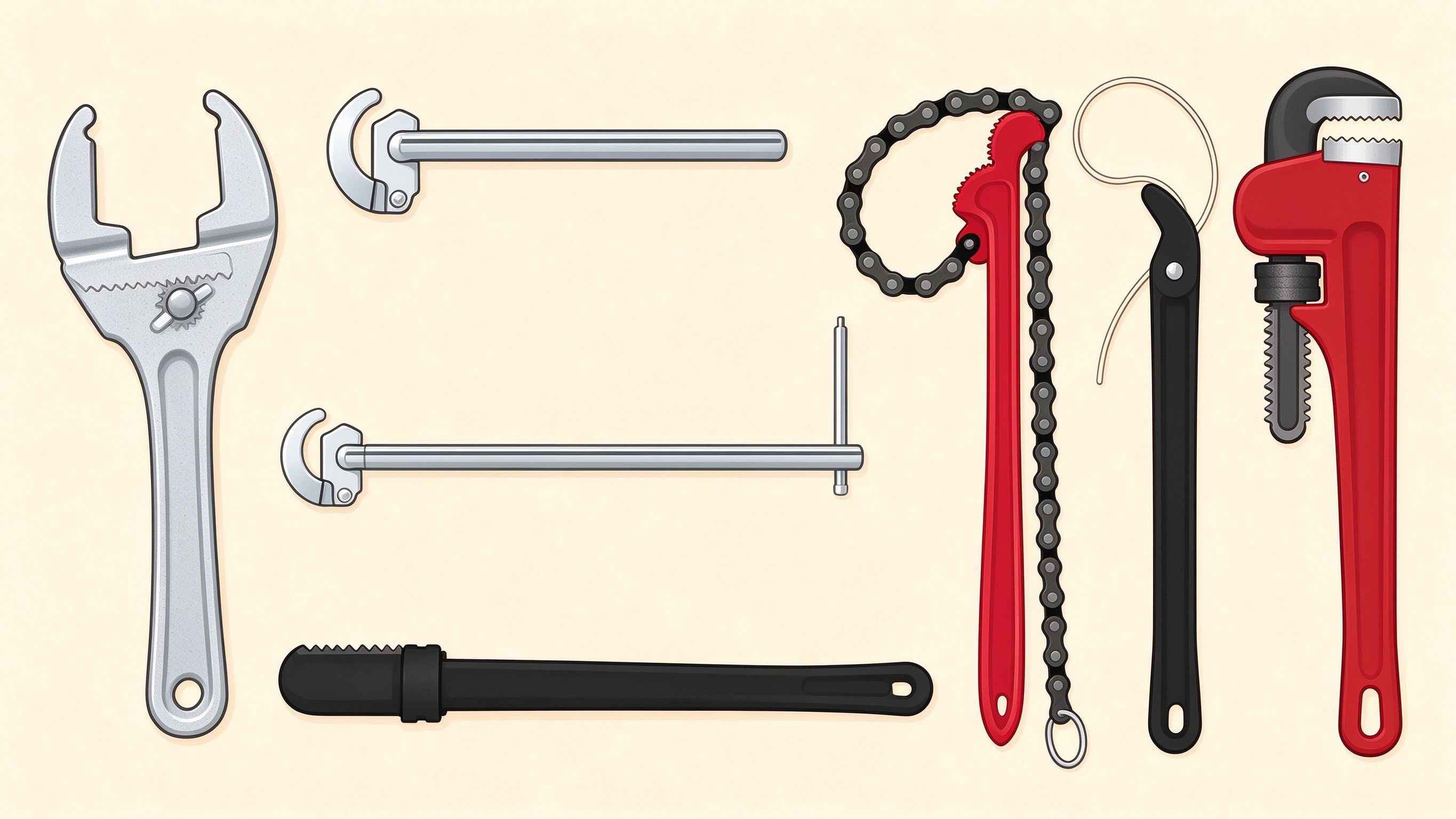 Plumbing tools annotated picture vocabulary with labeled objects
