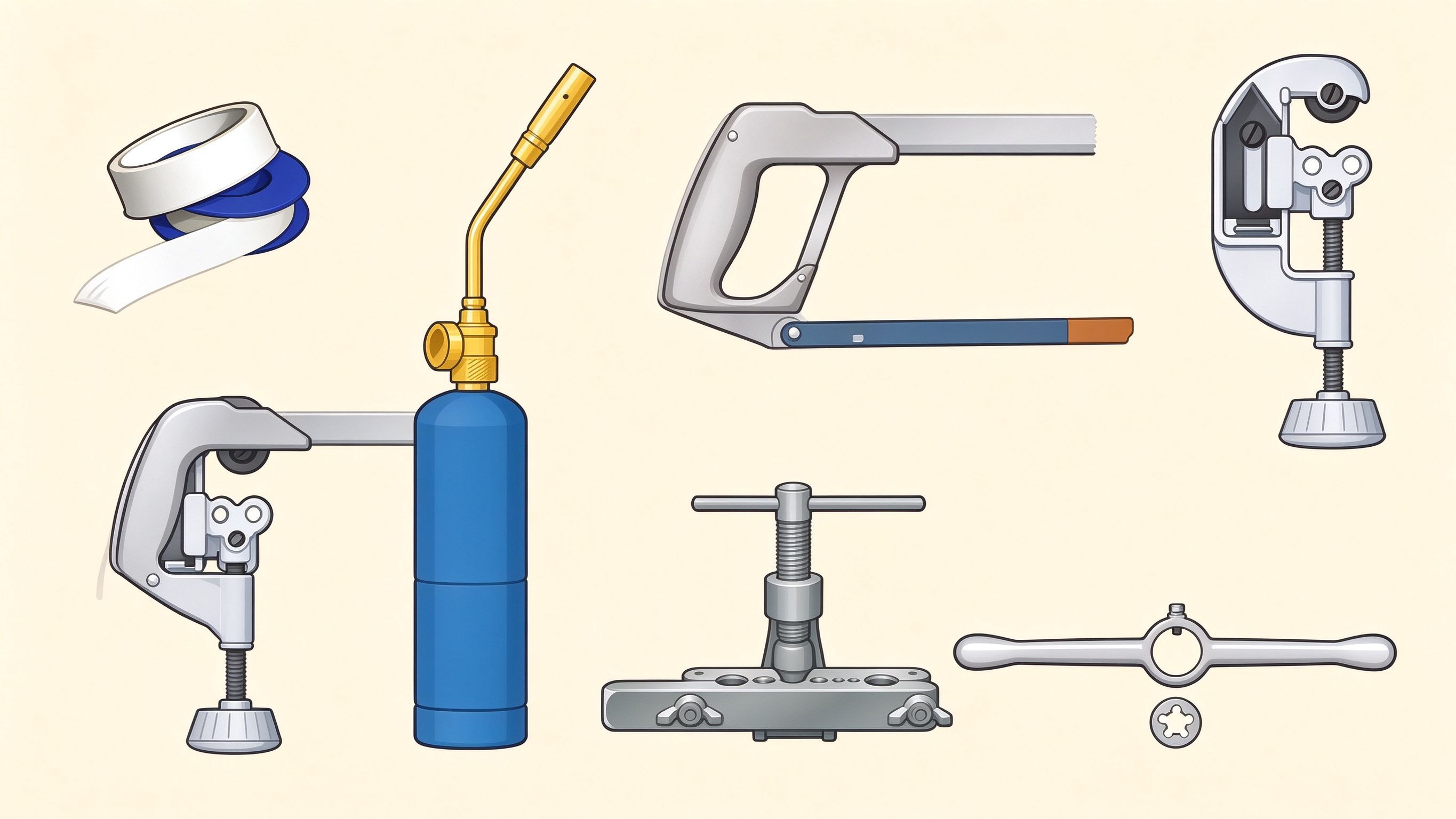 Plumbing tools annotated picture vocabulary with labeled objects