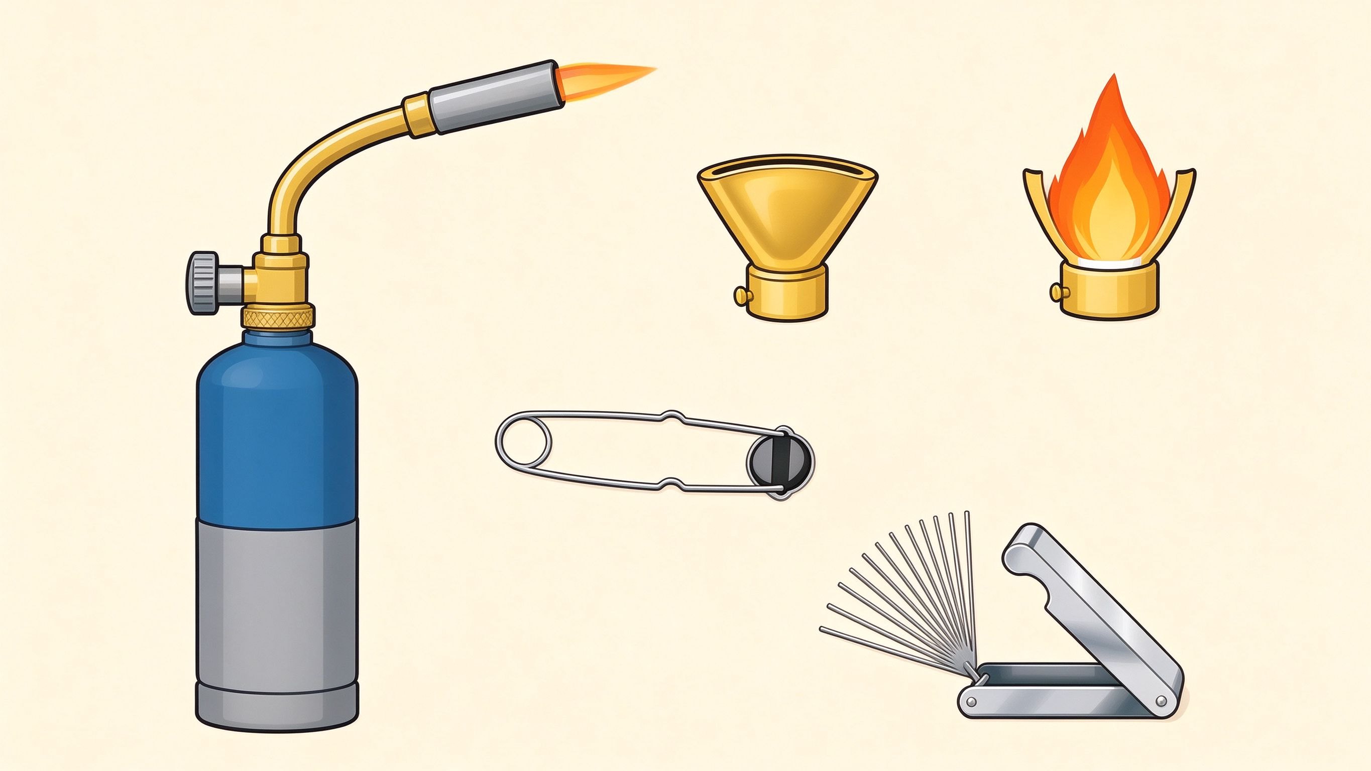 Welding and soldering tools annotated picture vocabulary with labeled objects