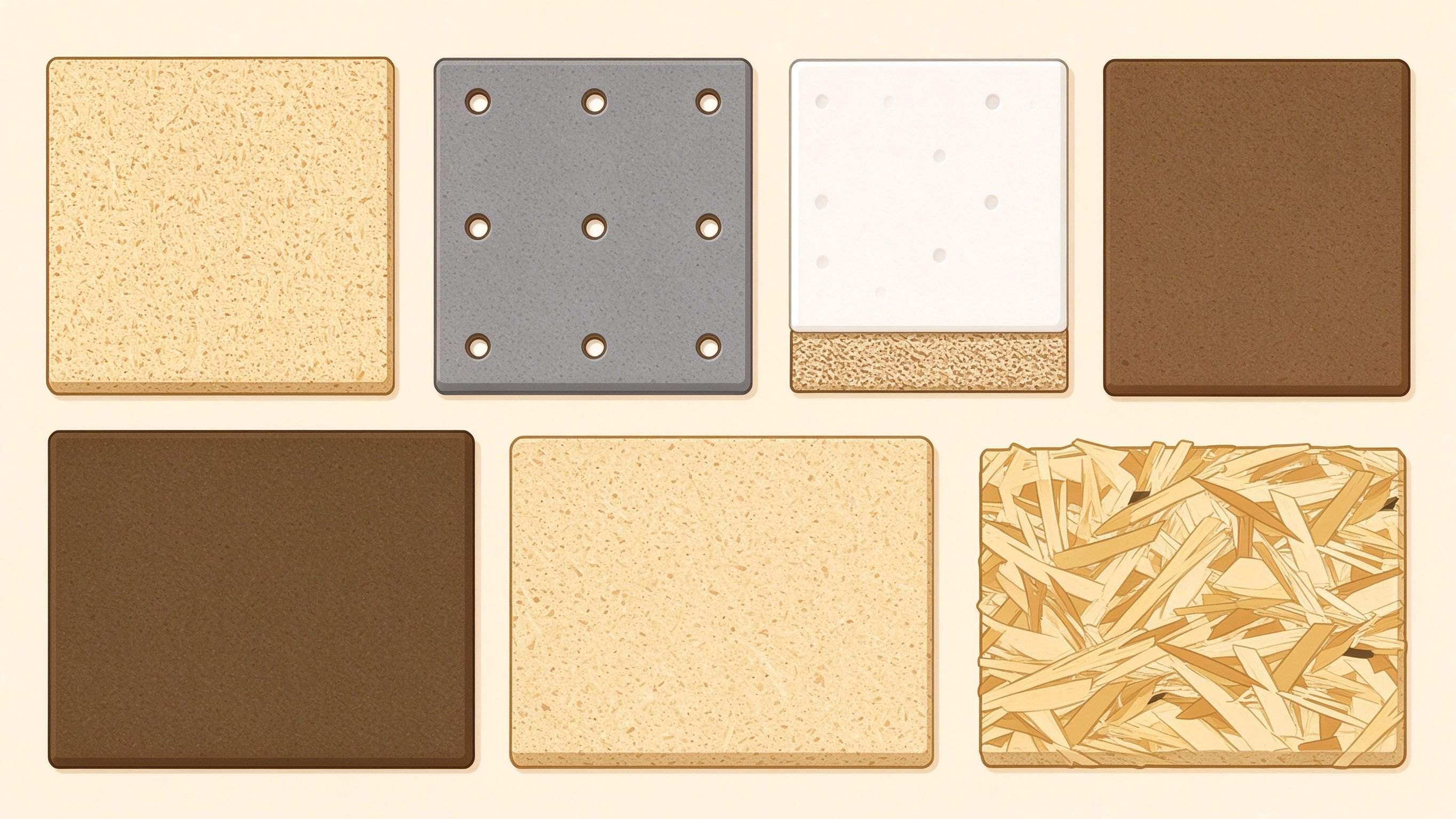 Engineered wood panels annotated picture vocabulary with labeled objects