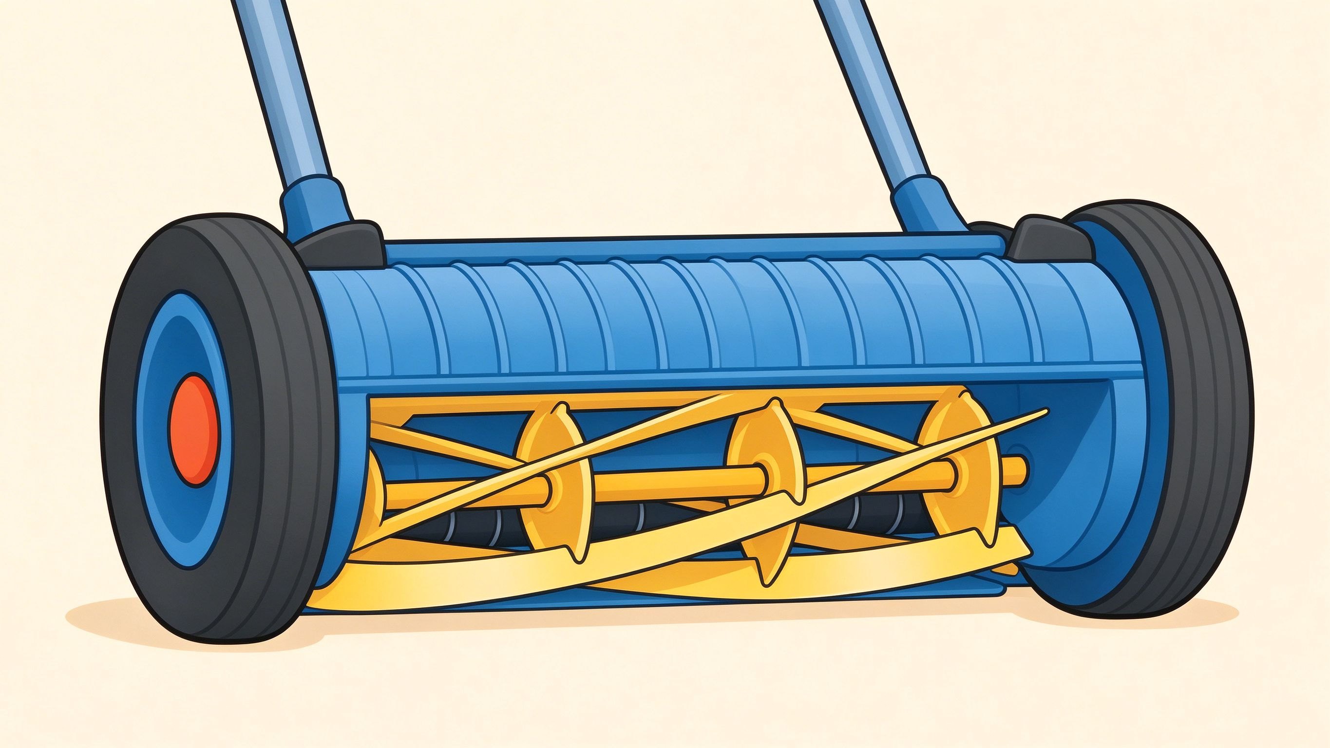 Push lawn mower annotated picture vocabulary with labeled objects