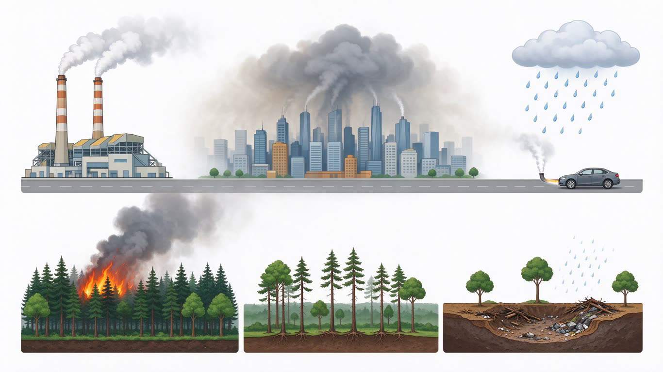 Air pollution annotated picture vocabulary with labeled objects