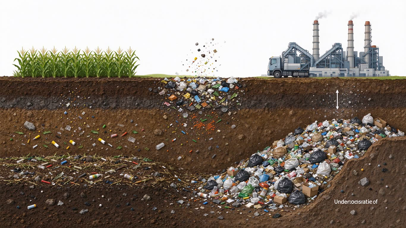 Land pollution annotated picture vocabulary with labeled objects