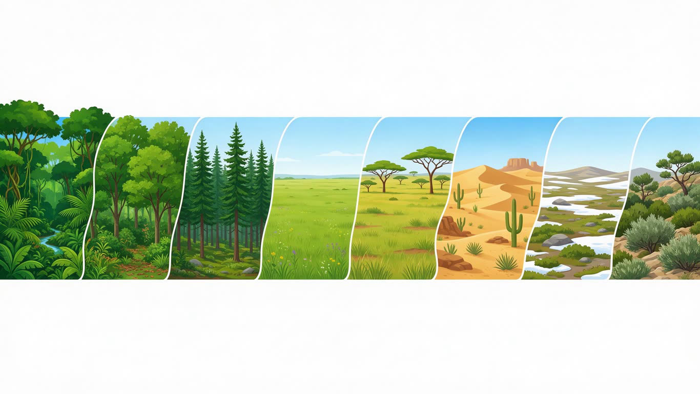 Vegetation zones annotated picture vocabulary with labeled objects