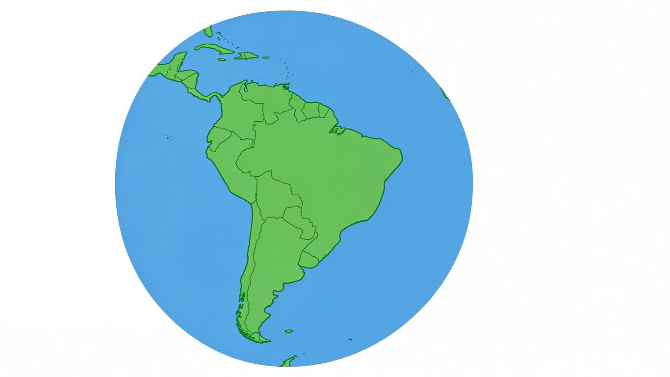 South America annotated picture vocabulary with labeled objects