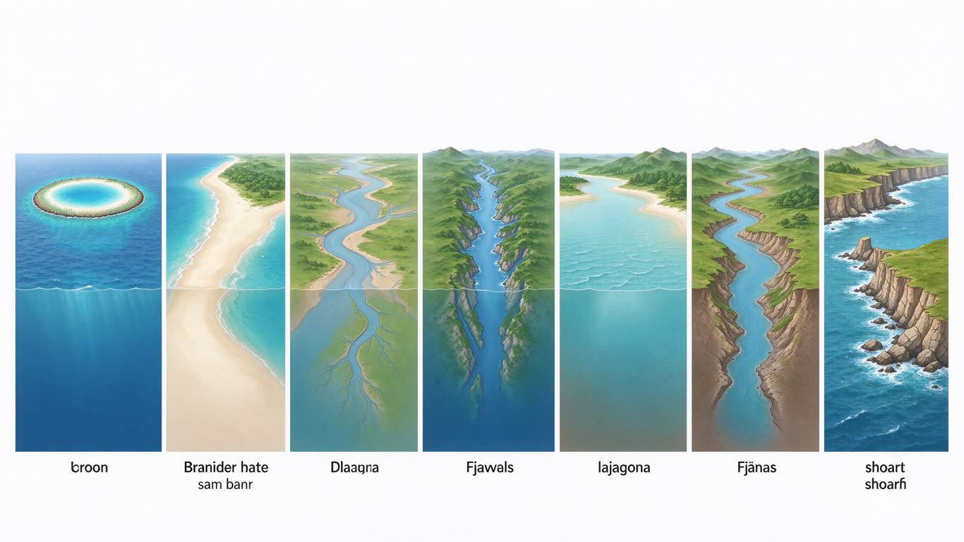 Coastline example annotated picture vocabulary with labeled objects