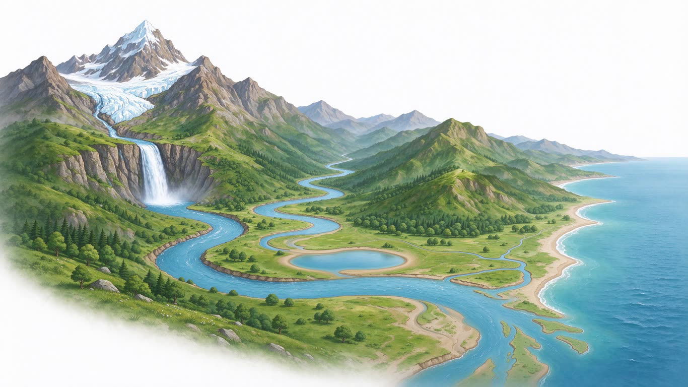 Waterway annotated picture vocabulary with labeled objects